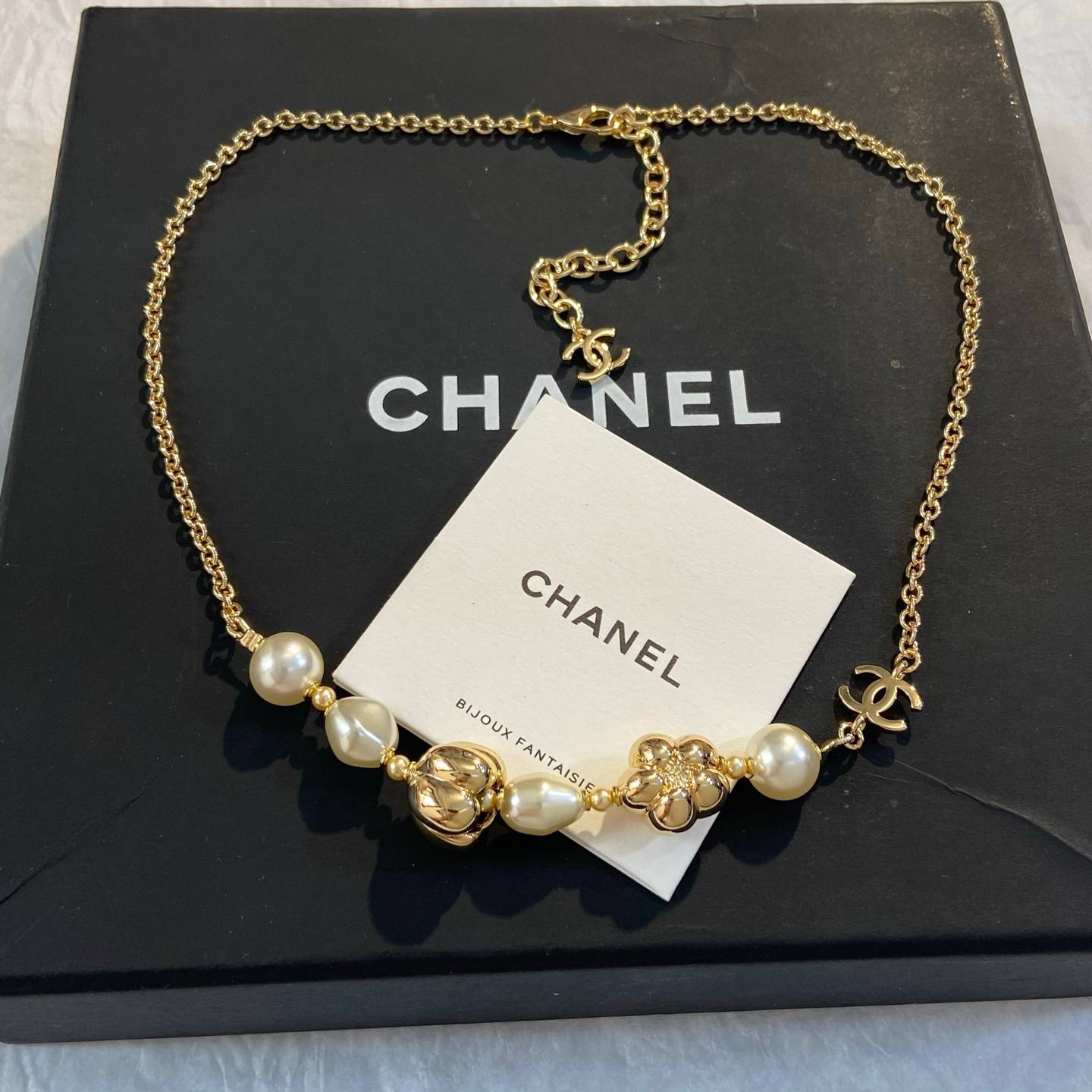 CHANEL シャネル レディース ネックレス CCロゴ パール チェーンモチーフ ブランドネックレス ブランドジュエリー ゴールド