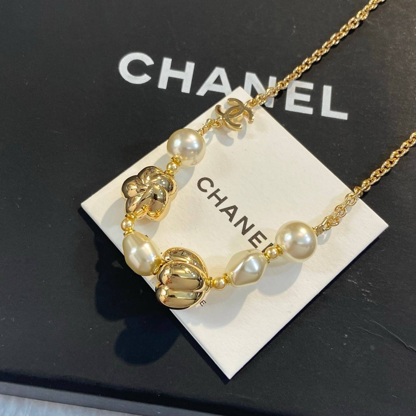 CHANEL シャネル レディース ネックレス CCロゴ パール チェーンモチーフ ブランドネックレス ブランドジュエリー ゴールド - 画像 3