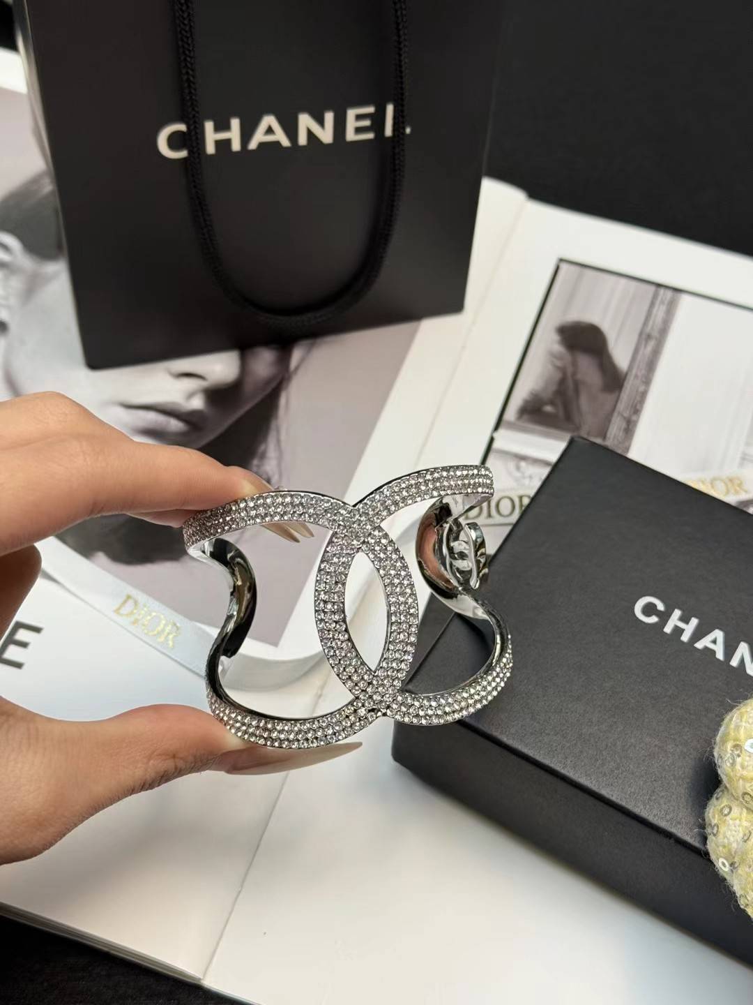 CHANEL シャネル レディース ブレスレット CCロゴ ダブルC ブランドブレスレット シルバー - 画像 5