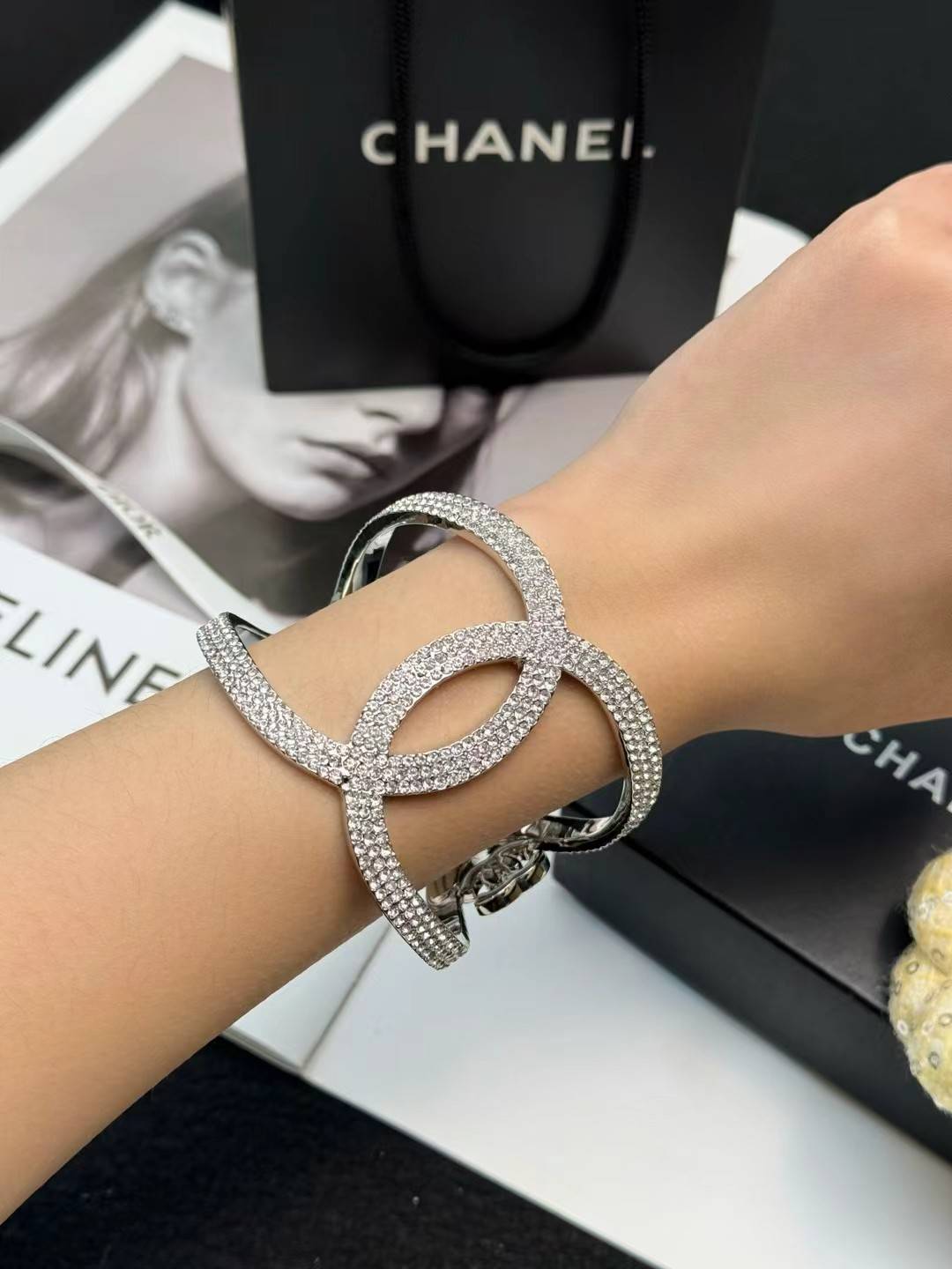 CHANEL シャネル レディース ブレスレット CCロゴ ダブルC ブランドブレスレット シルバー - 画像 6