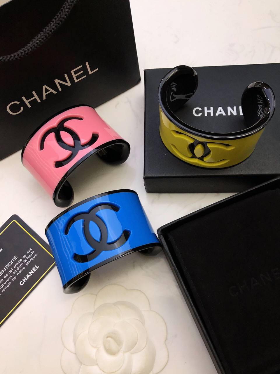 CHANEL シャネル レディース ブレスレット CCロゴ ブランドブレスレット 上品なアクセサリー イエロー - 画像 5