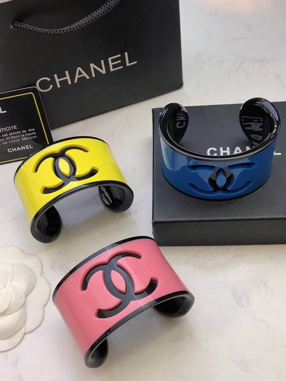CHANEL シャネル レディース ブレスレット CCロゴ ブランドブレスレット 上品なアクセサリー イエロー - 画像 6