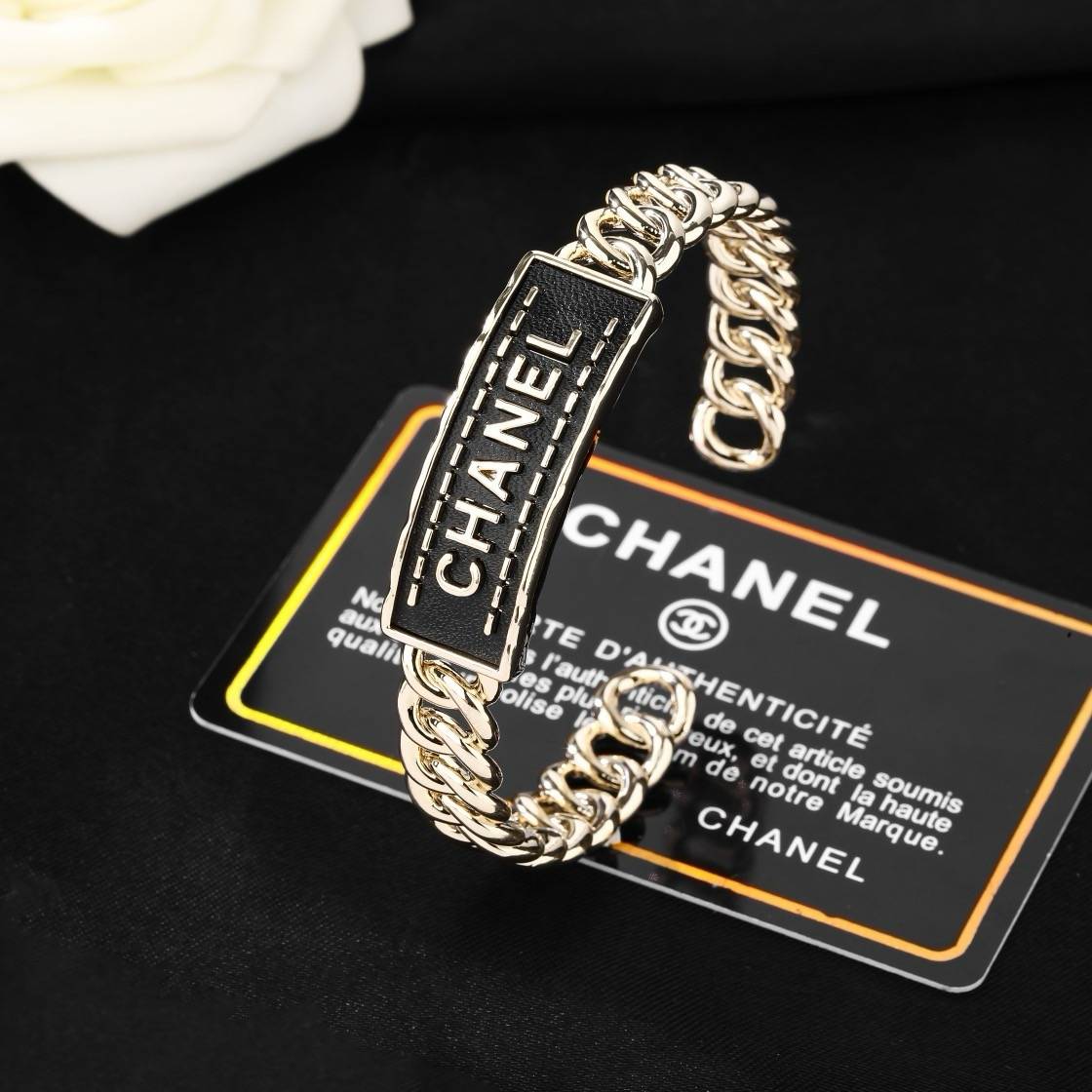 CHANEL シャネル レディース ブレスレット ロゴプレート チェーンモチーフ ブランドブレスレット シルバー - 画像 7