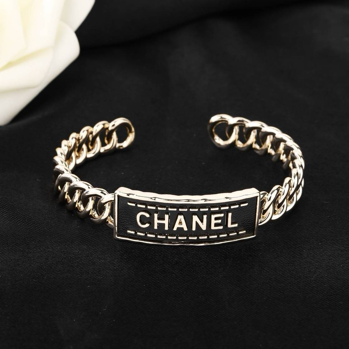 CHANEL シャネル レディース ブレスレット ロゴプレート チェーンモチーフ ブランドブレスレット シルバー - 画像 8