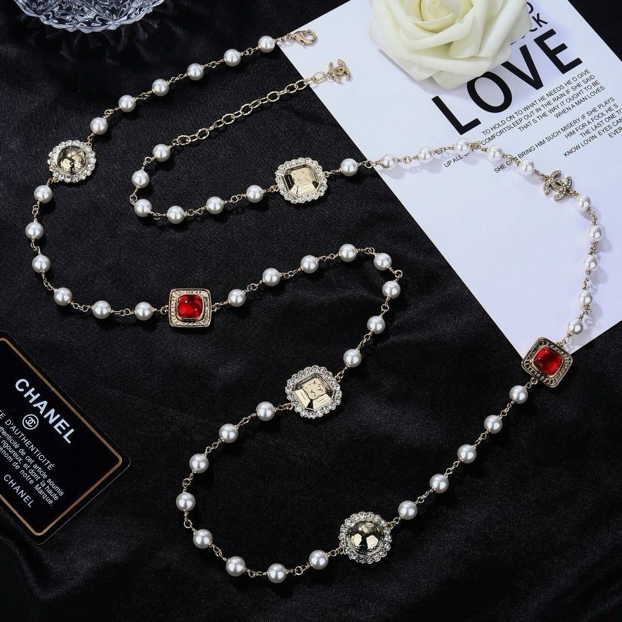 CHANEL シャネル レディース ネックレス ロゴプレート パール チェーンモチーフ ブランドネックレス 上品なアクセサリー - 画像 8