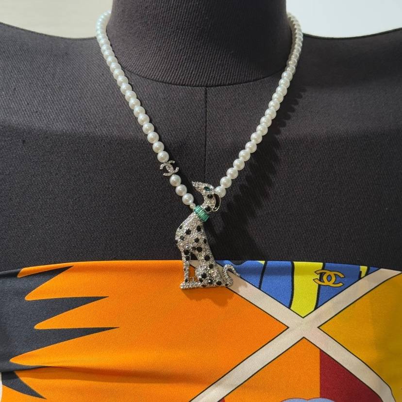 CHANEL シャネル レディース ネックレス チェーンモチーフ ロゴプレート ブランドネックレス シルバー - 画像 3