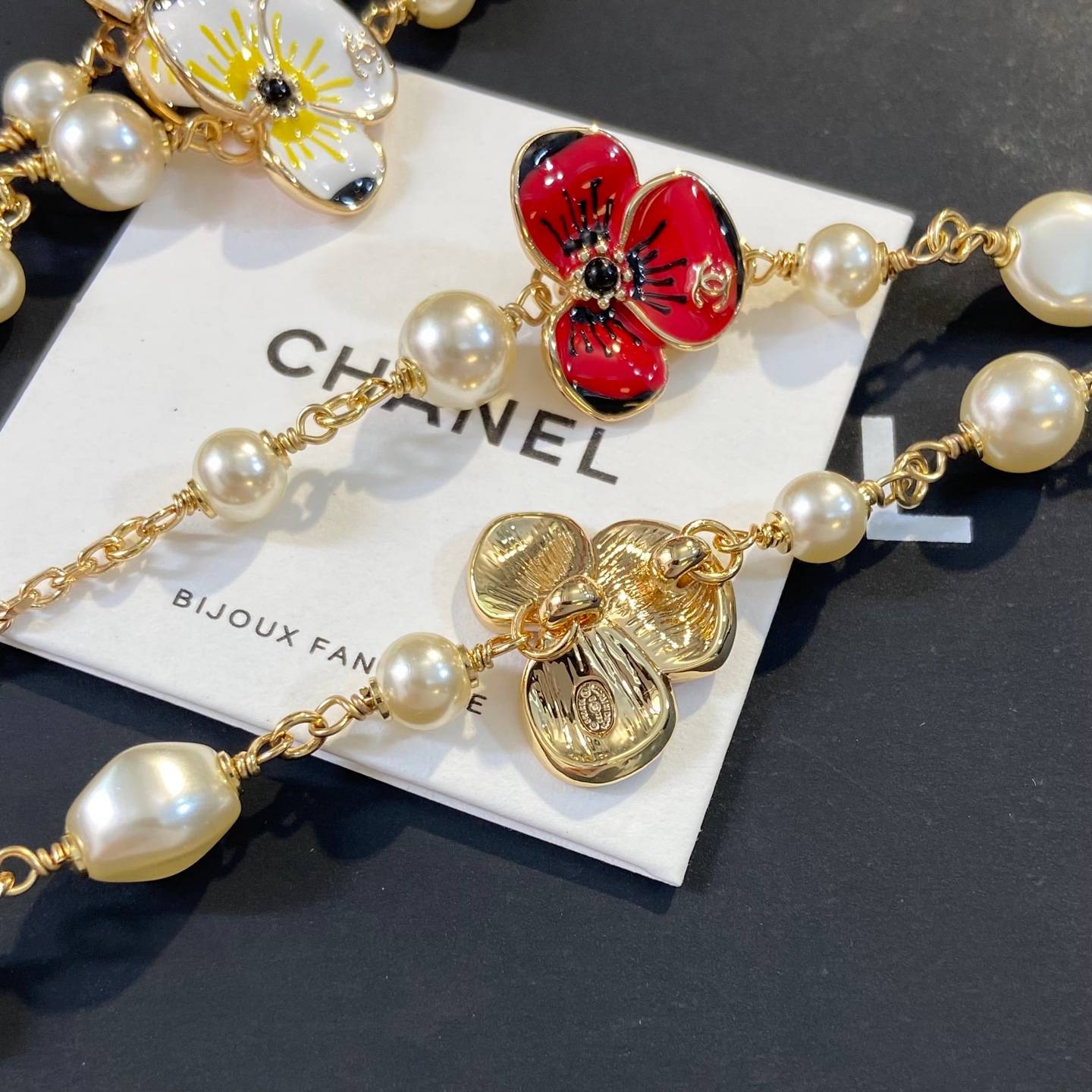 CHANEL シャネル レディース ネックレス フラワー チェーンモチーフ ブランドネックレス 上品なアクセサリー ゴールド - 画像 2