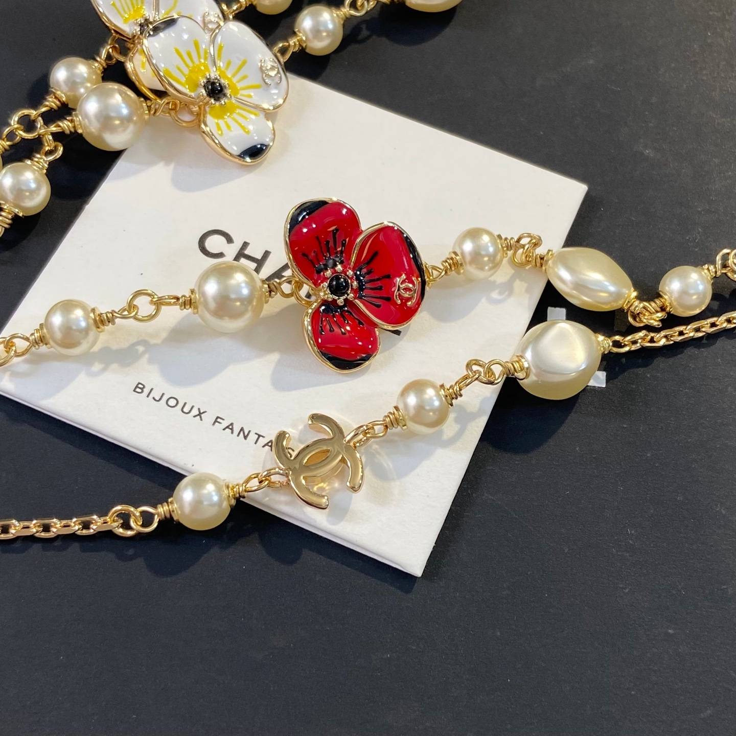 CHANEL シャネル レディース ネックレス フラワー チェーンモチーフ ブランドネックレス 上品なアクセサリー ゴールド - 画像 3