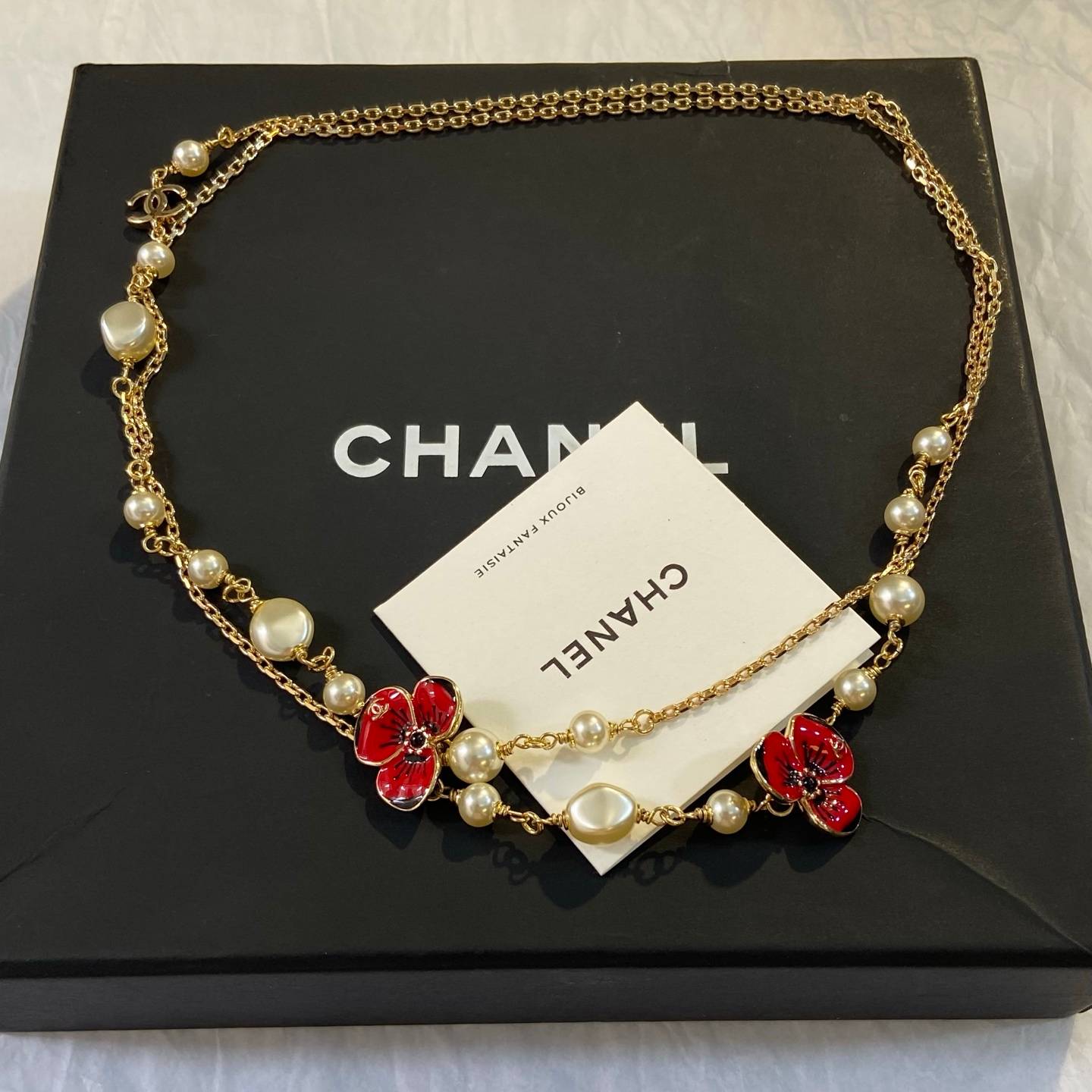 CHANEL シャネル レディース ネックレス フラワー チェーンモチーフ ブランドネックレス 上品なアクセサリー ゴールド - 画像 7