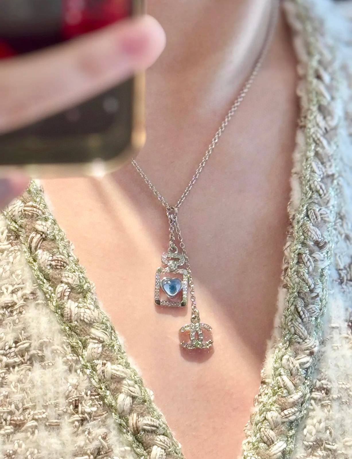 CHANEL シャネル レディース ネックレス ブランドネックレス ロゴプレート ブランドジュエリー シルバー - 画像 3