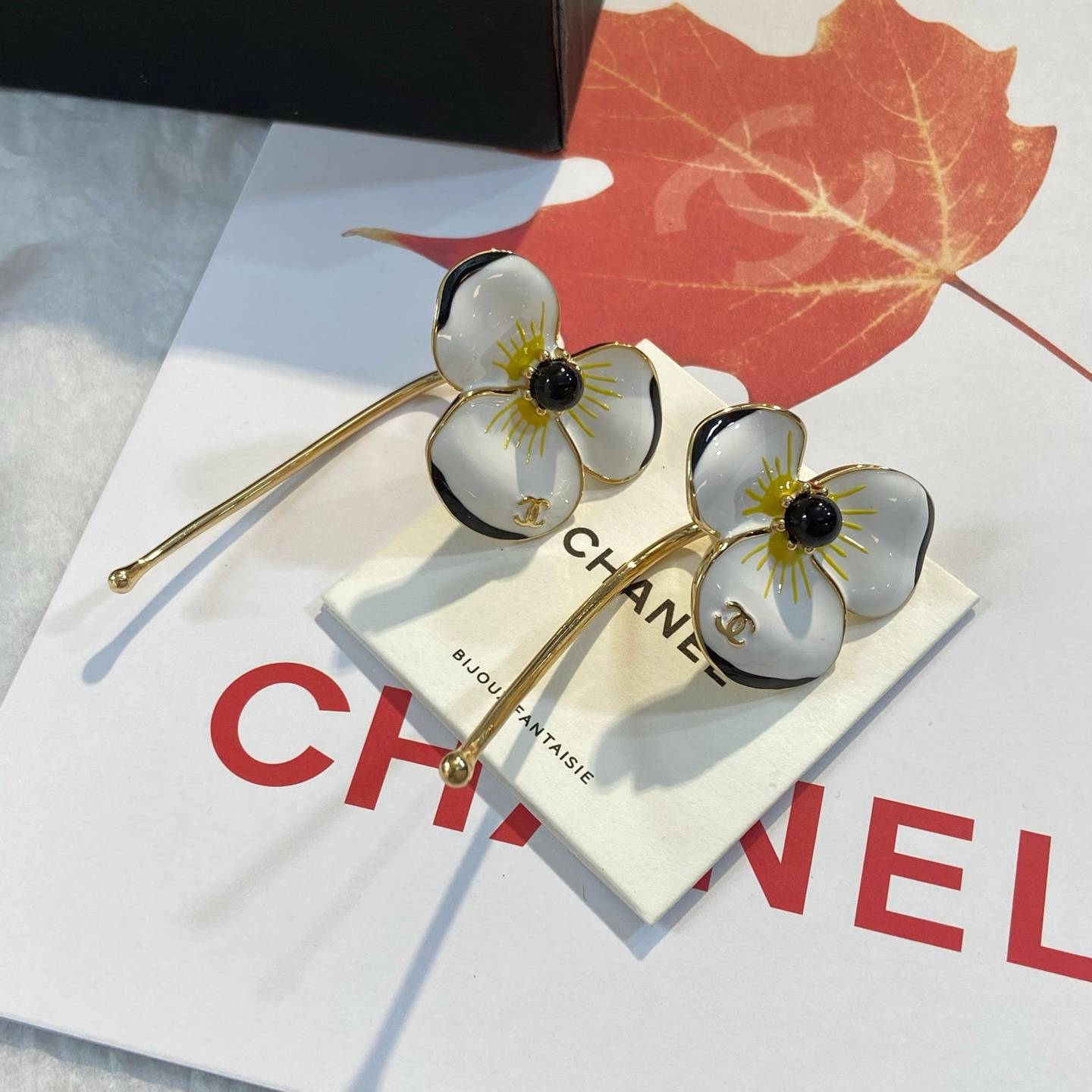 CHANEL シャネル レディース ピアス フラワーモチーフ カメリア ブランドピアス ギフト ブラック - 画像 7