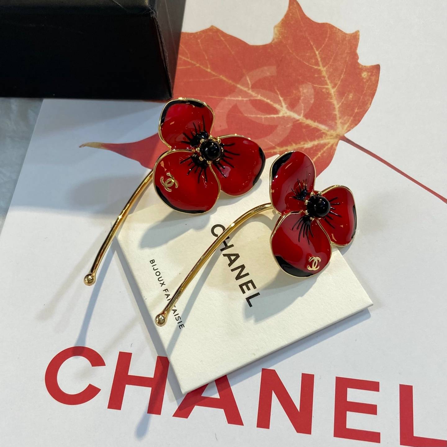 CHANEL シャネル レディース ピアス フラワーモチーフ カメリア ブランドピアス ギフト ブラック - 画像 8