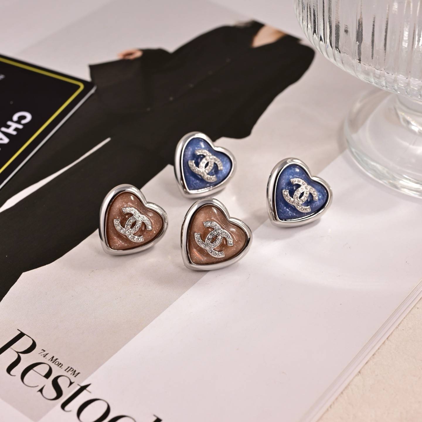 CHANEL シャネル レディース ピアス ココマーク ネックレス ブランドジュエリー 上品なアクセサリー ブルー