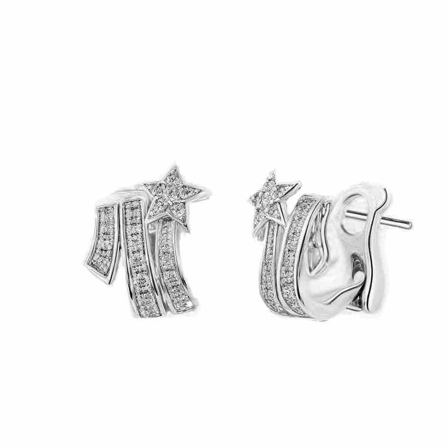 CHANEL シャネル レディース ピアス ロゴプレート ダイヤモンド ブランドピアス ブランドジュエリー ホワイト - 画像 9