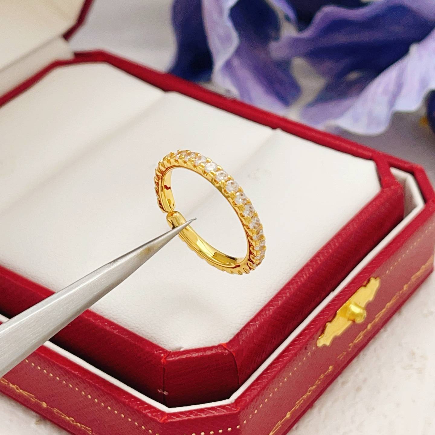 Cartier カルティエ レディース リング ジュスト アン クル 750YG ダイヤモンド 1P シンプル ブランドジュエリー