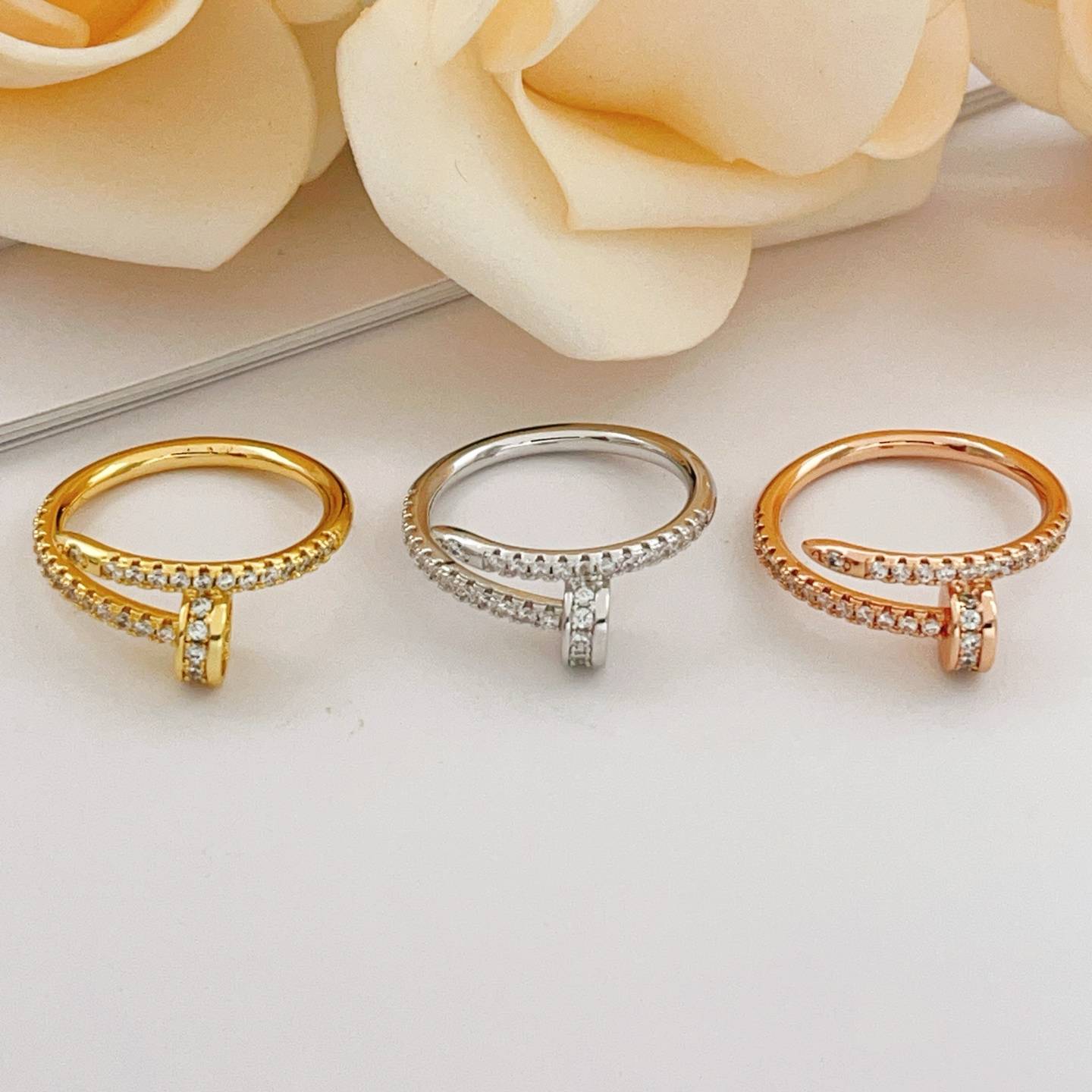 Cartier カルティエ レディース リング ジュスト アン クル 750 K18 YG WG PG ブランドジュエリー 普段使い ギフト