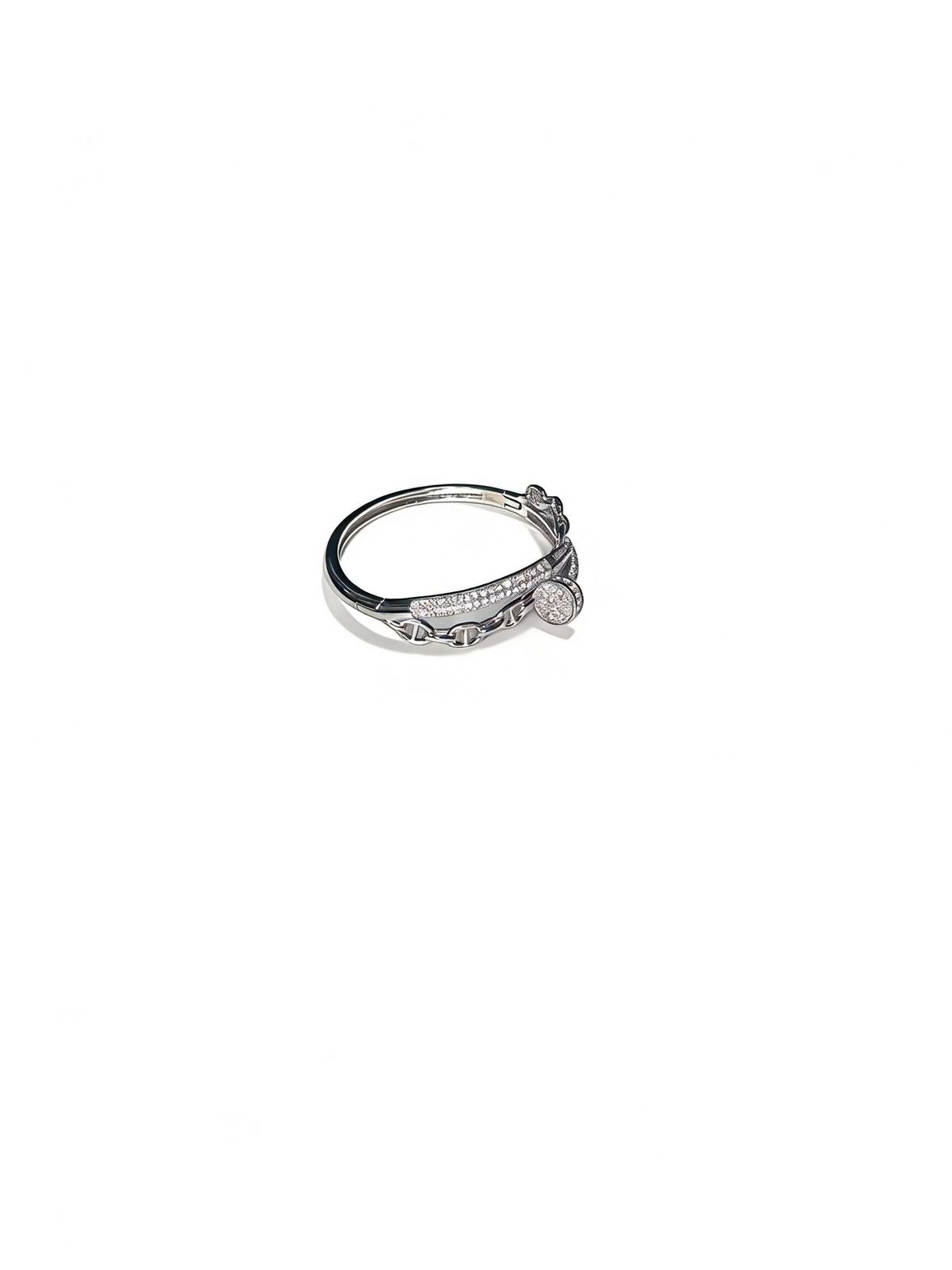Cartier カルティエ レディース ブレスレット ジュスト アン クル 750 ホワイトゴールド ダイヤモンド ブランドジュエリー 普段使い - 画像 9