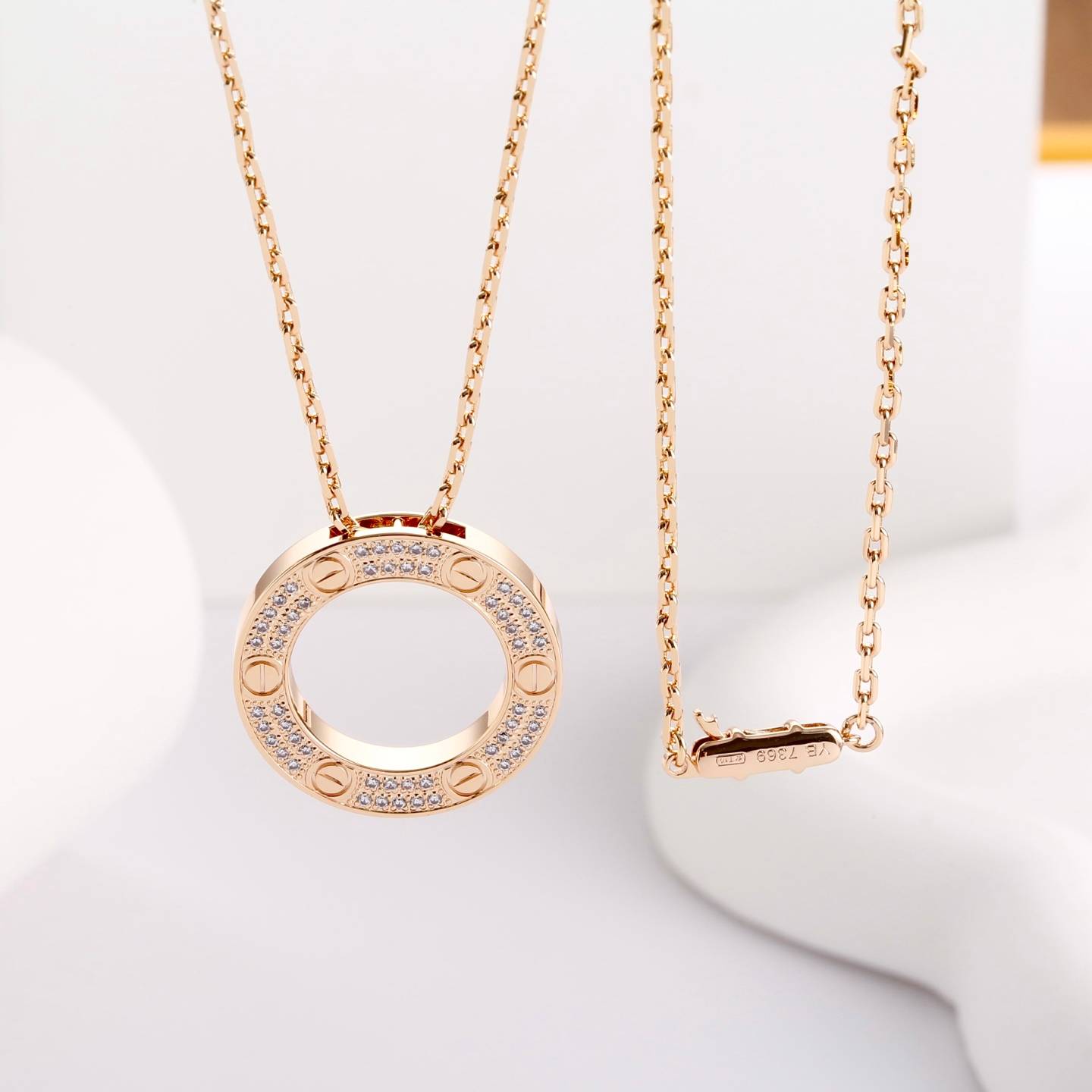 Cartier カルティエ レディース ネックレス LOVE ラブ プラチナ ダイヤモンド ブランドジュエリー 普段使い ギフト - 画像 5