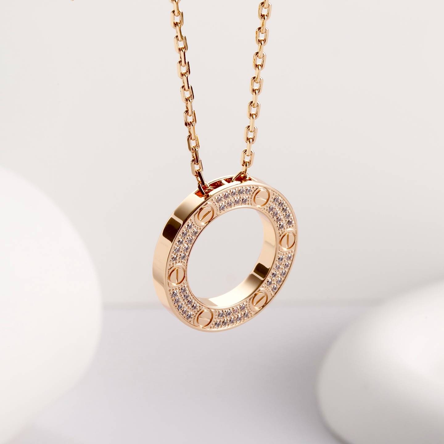 Cartier カルティエ レディース ネックレス LOVE ラブ プラチナ ダイヤモンド ブランドジュエリー 普段使い ギフト - 画像 7