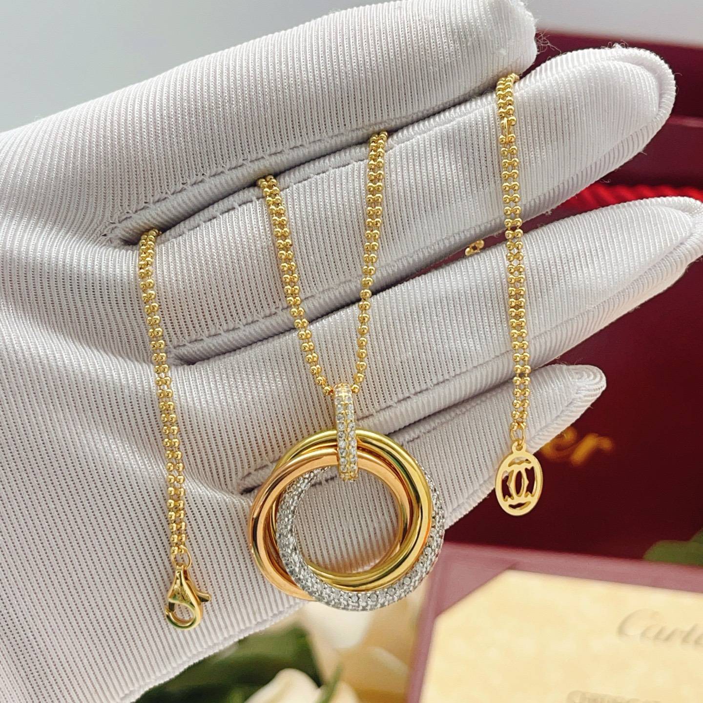 Cartier カルティエ レディース ネックレス トリニティ 750 18金 ブランドジュエリー 普段使い ギフト - 画像 6