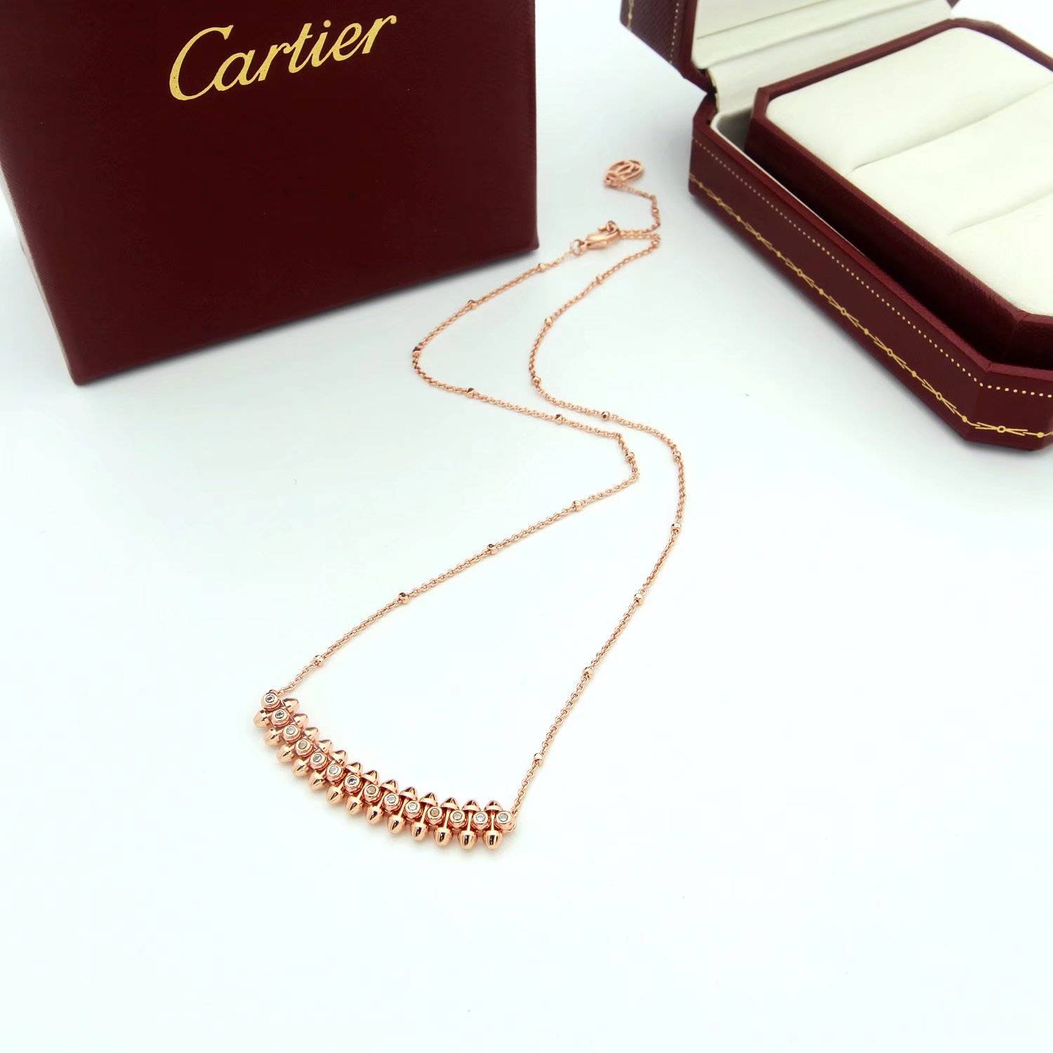 Cartier カルティエ レディース ネックレス ジュスト アン クル 750 ダイヤモンド ブランドジュエリー 普段使い - 画像 2