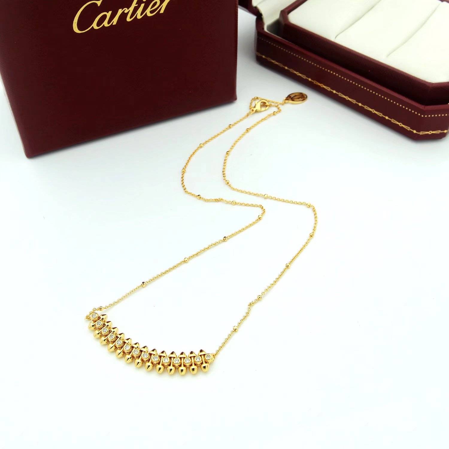 Cartier カルティエ レディース ネックレス ジュスト アン クル 750 ダイヤモンド ブランドジュエリー 普段使い - 画像 4