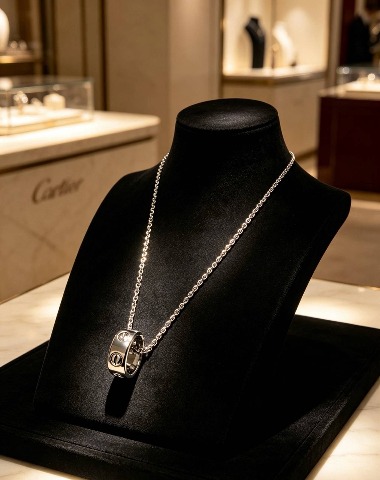 Cartier カルティエ レディース ネックレス ジュスト アン クル ホワイトゴールド ブランドジュエリー 普段使い - 画像 5