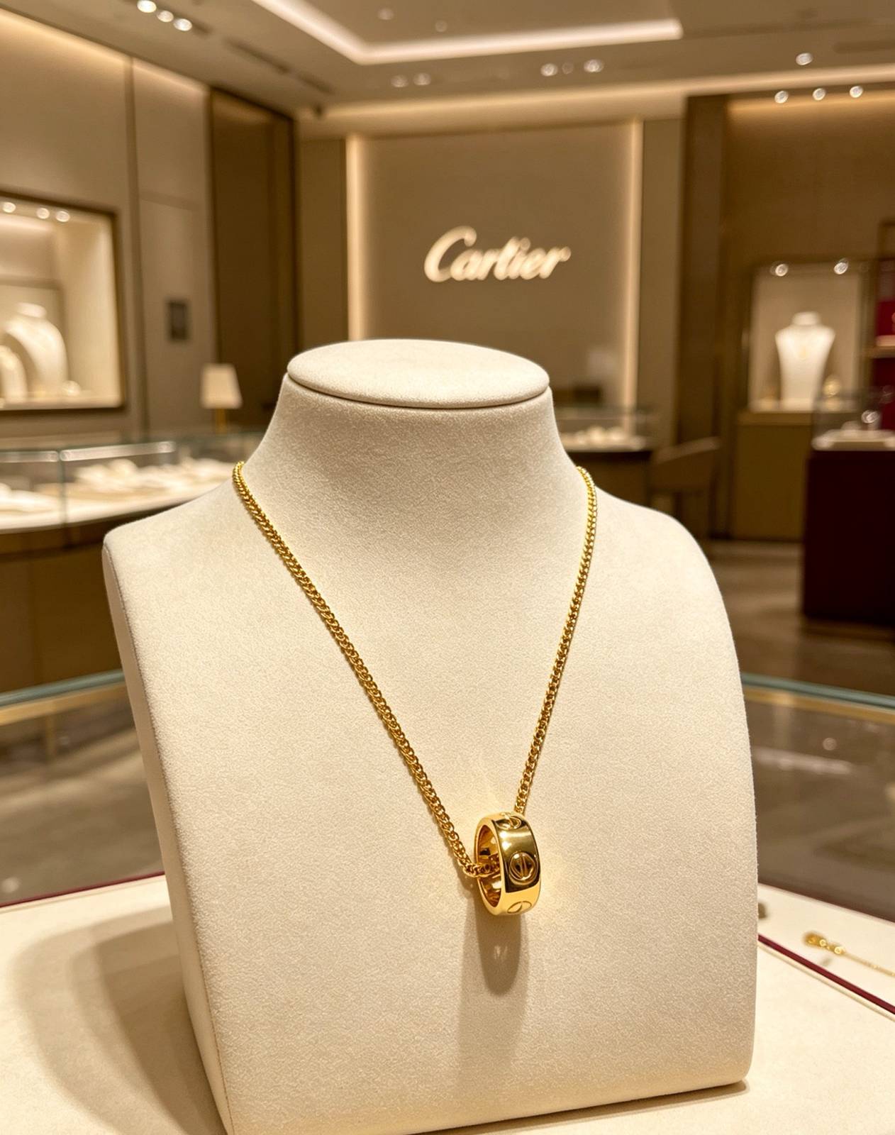Cartier カルティエ レディース ネックレス ジュスト アン クル 750 YG ブランドジュエリー 記念日 ギフト