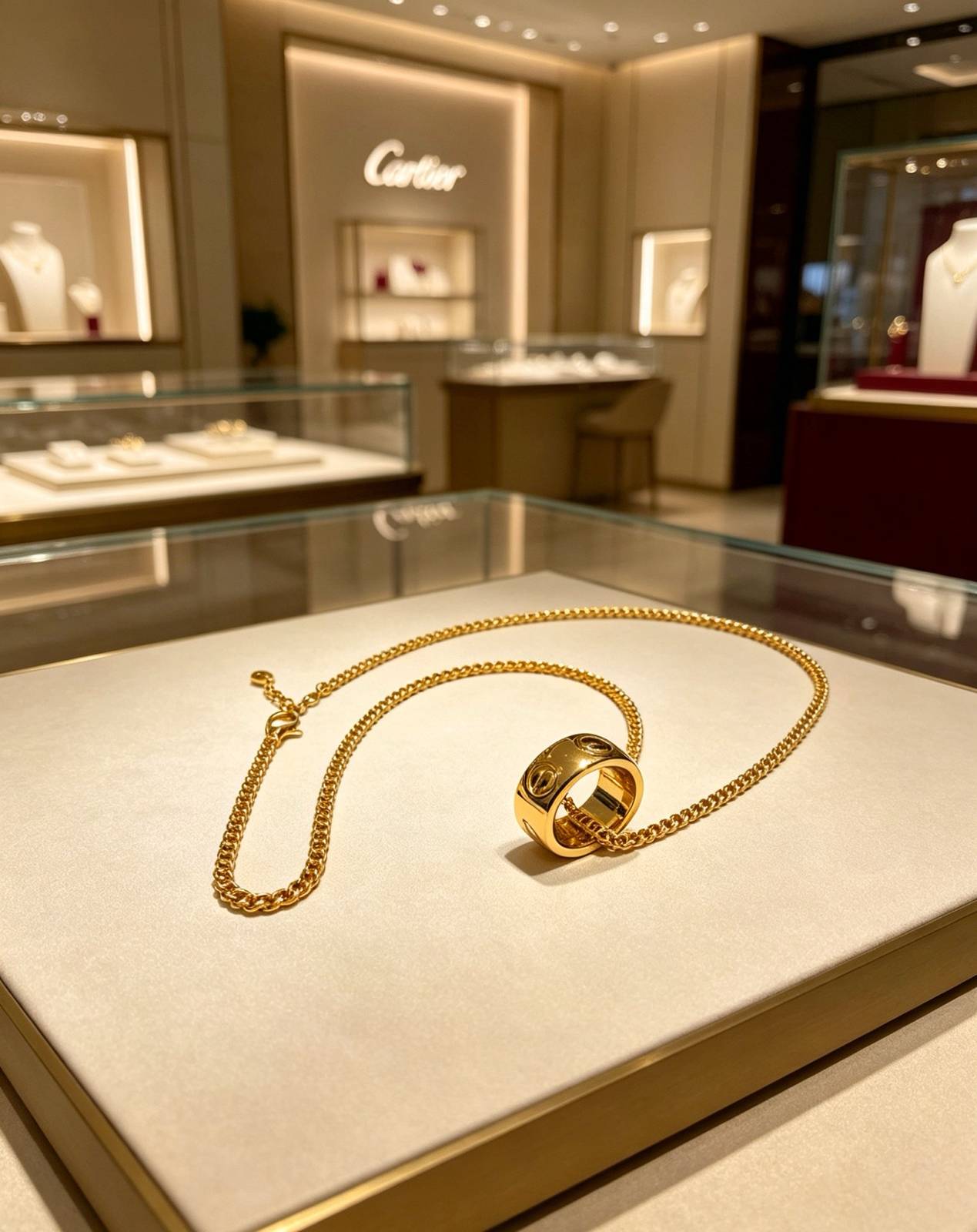 Cartier カルティエ レディース ネックレス ジュスト アン クル 750 YG ブランドジュエリー 記念日 ギフト - 画像 4