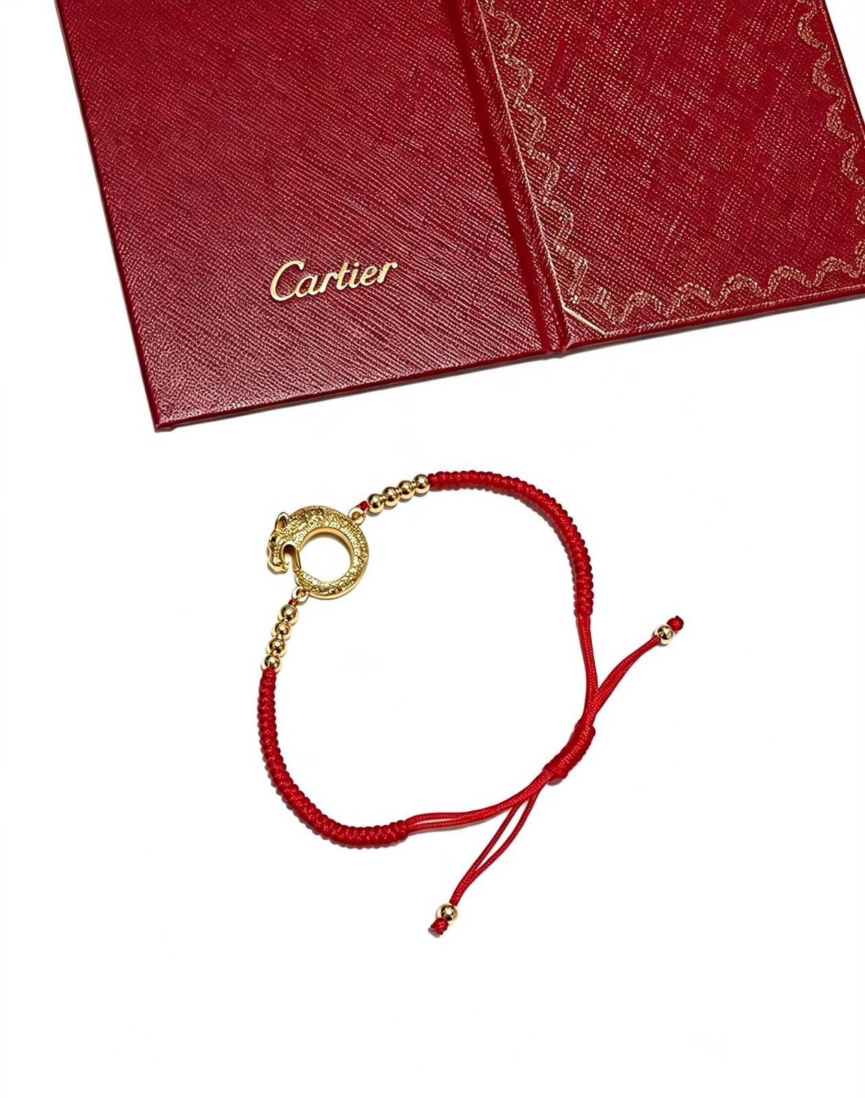 Cartier カルティエ レディース ブレスレット パンテール レッド チャーム 本物 ブランドジュエリー - 画像 3