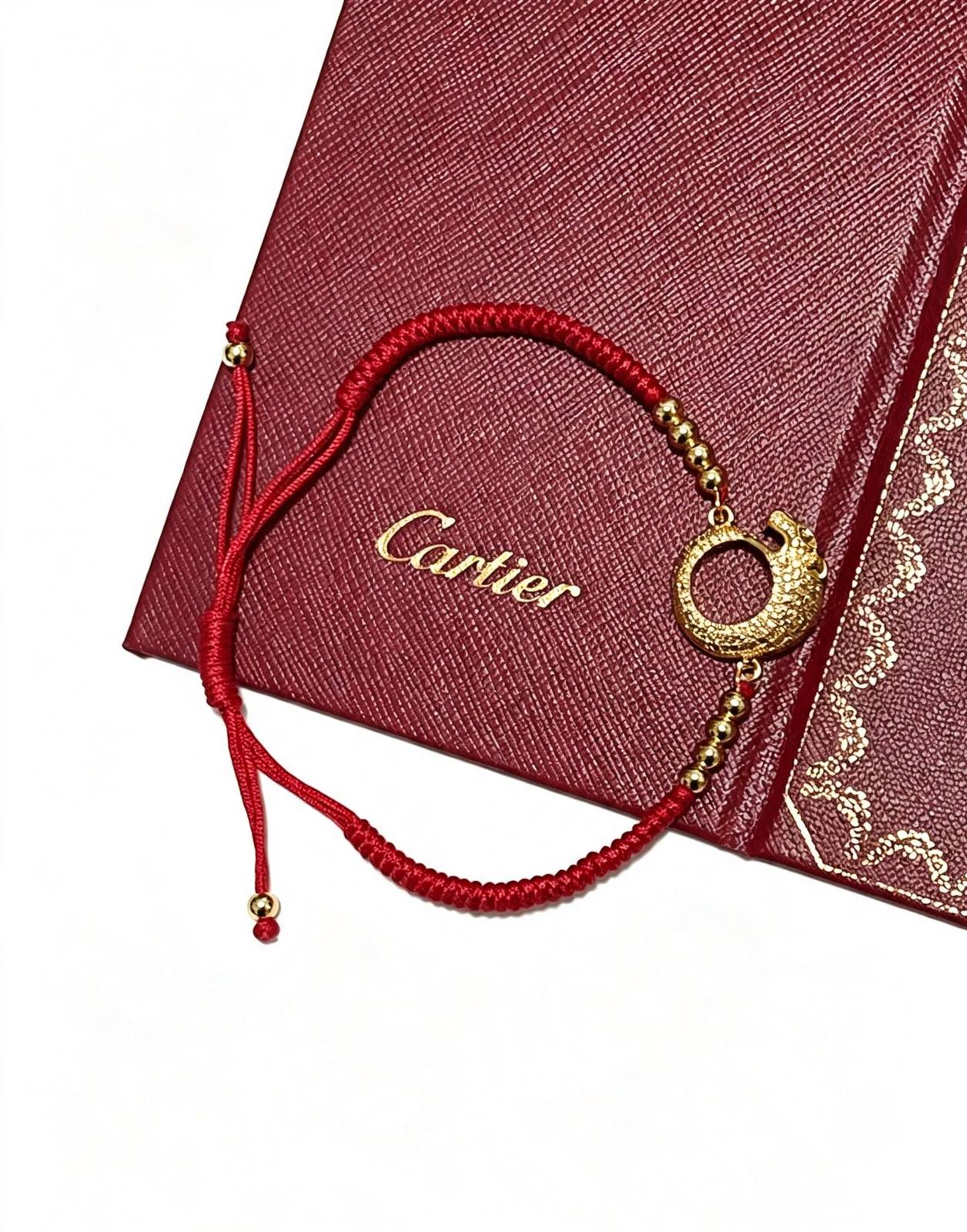Cartier カルティエ レディース ブレスレット パンテール レッド チャーム 本物 ブランドジュエリー - 画像 6