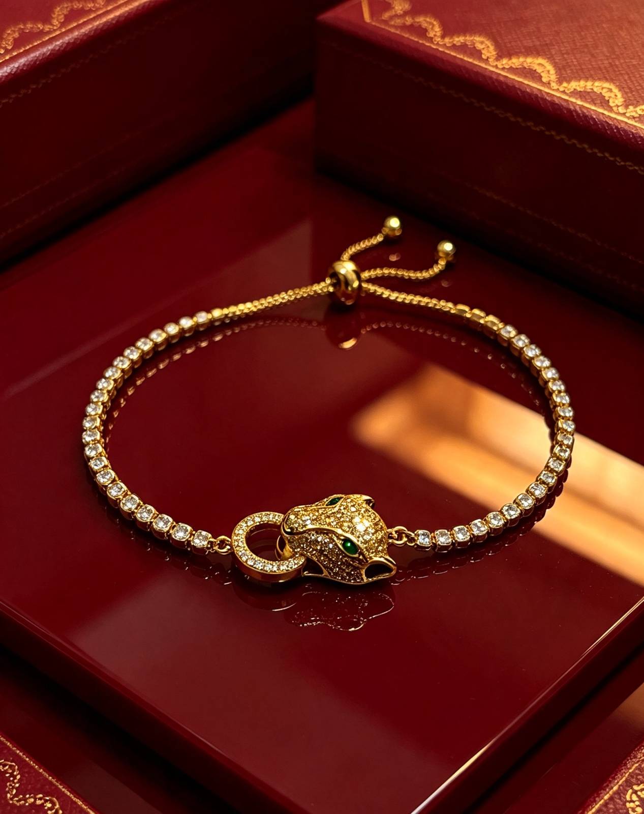 Cartier カルティエ レディース ブレスレット パンテール 750 イエローゴールド ダイヤモンド ブランドジュエリー 普段使い
