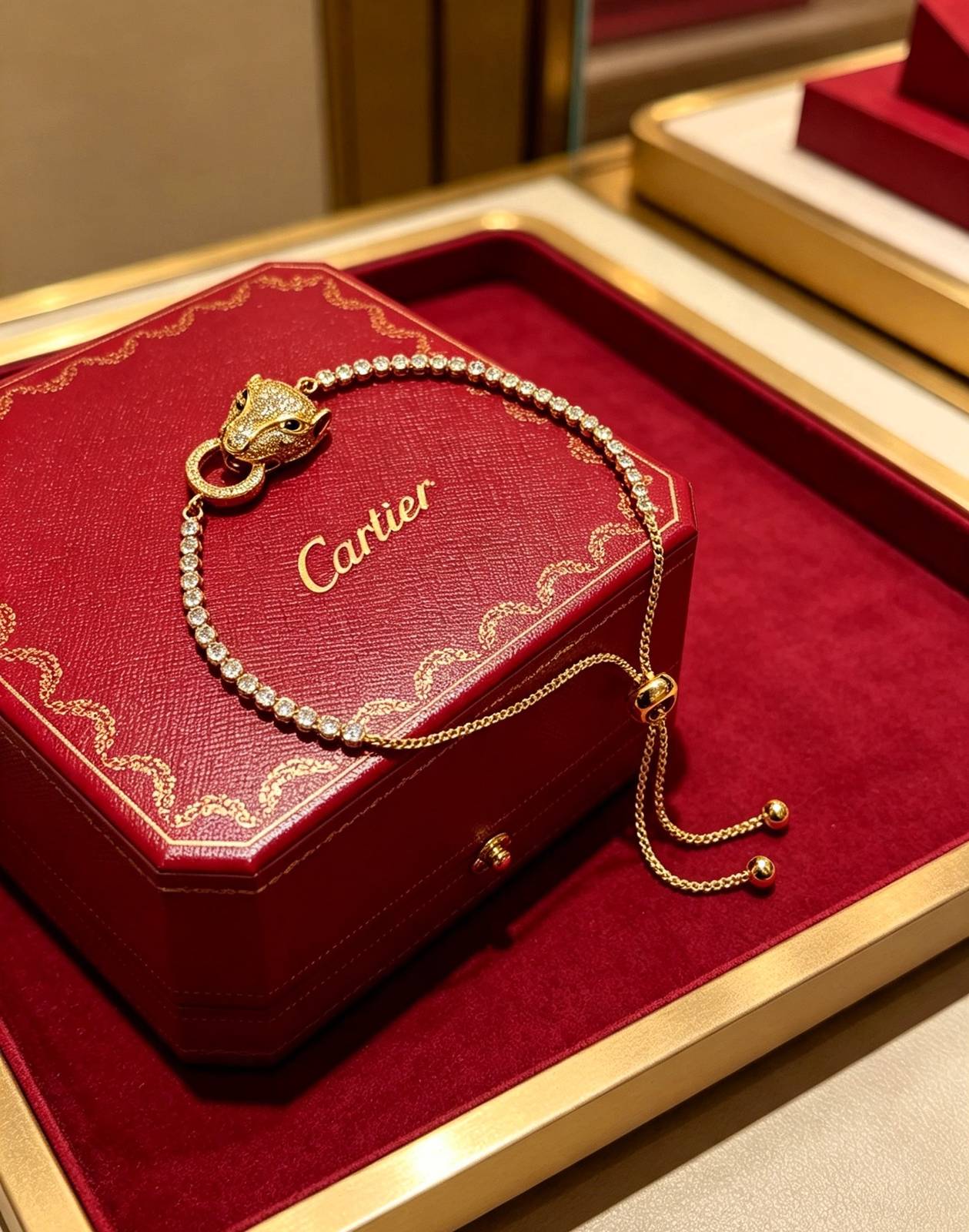 Cartier カルティエ レディース ブレスレット パンテール 750 イエローゴールド ダイヤモンド ブランドジュエリー 普段使い - 画像 3