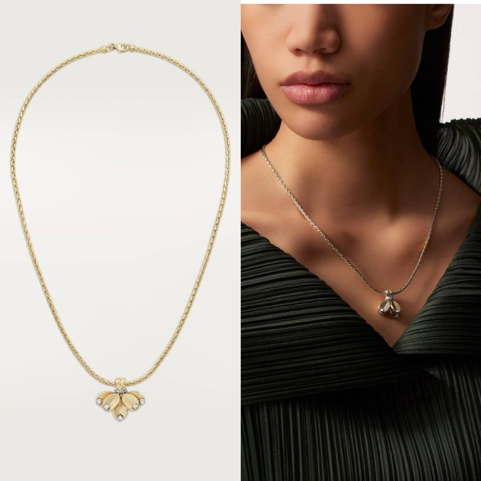 Cartier カルティエ レディース ネックレス パンテール ダイヤモンド 750 ホワイトゴールド ピンクゴールド ヤングネックレス - 画像 9