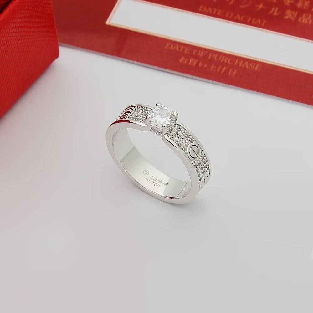 Cartier カルティエ レディース リング LOVE ラブリング 18金 ダイヤモンド ブランドジュエリー 結婚指輪 - 画像 2