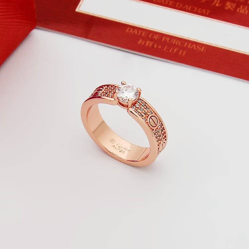 Cartier カルティエ レディース リング LOVE ラブリング 18金 ダイヤモンド ブランドジュエリー 結婚指輪 - 画像 3