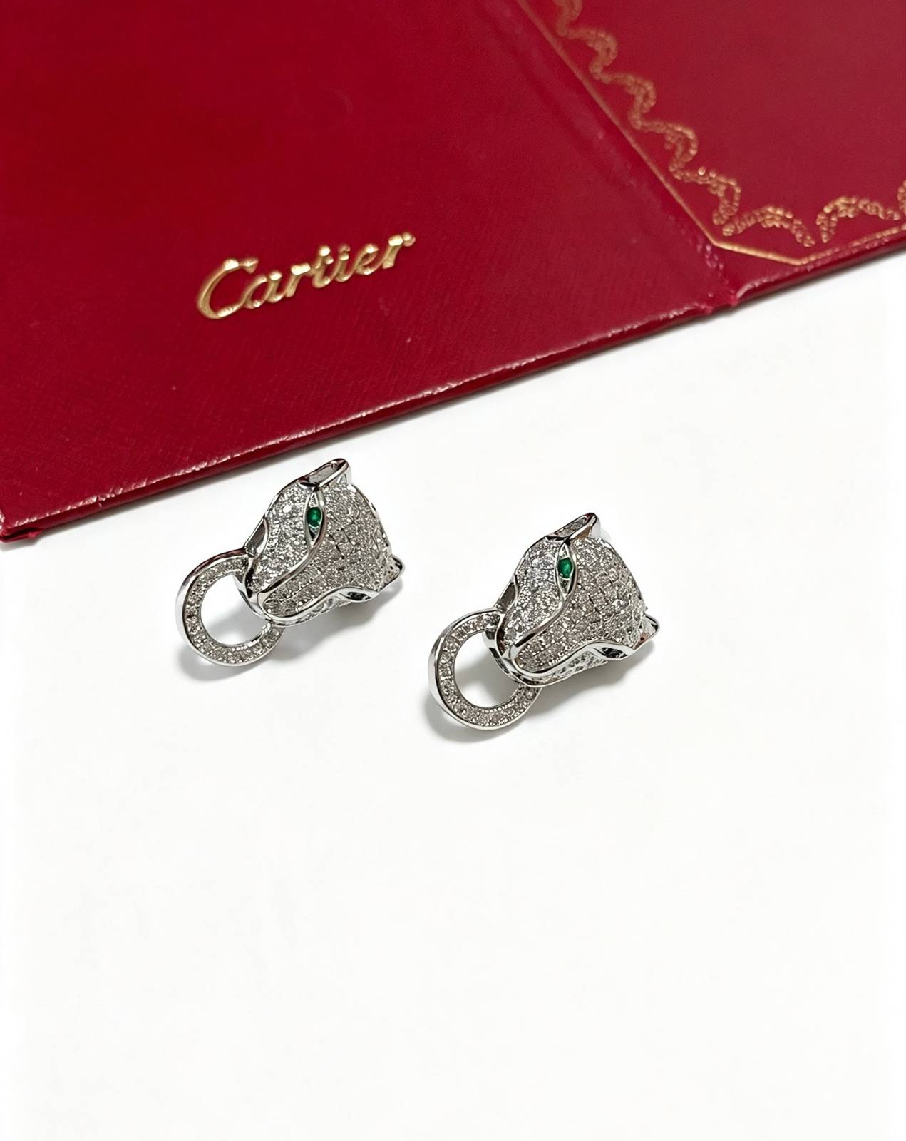 Cartier カルティエ レディース ピアス パンテール ホワイトゴールド ダイヤモンド ブランドジュエリー 普段使い ギフト