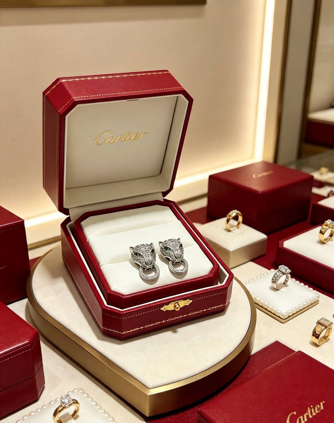 Cartier カルティエ レディース ピアス パンテール ホワイトゴールド ダイヤモンド ブランドジュエリー 普段使い ギフト - 画像 2