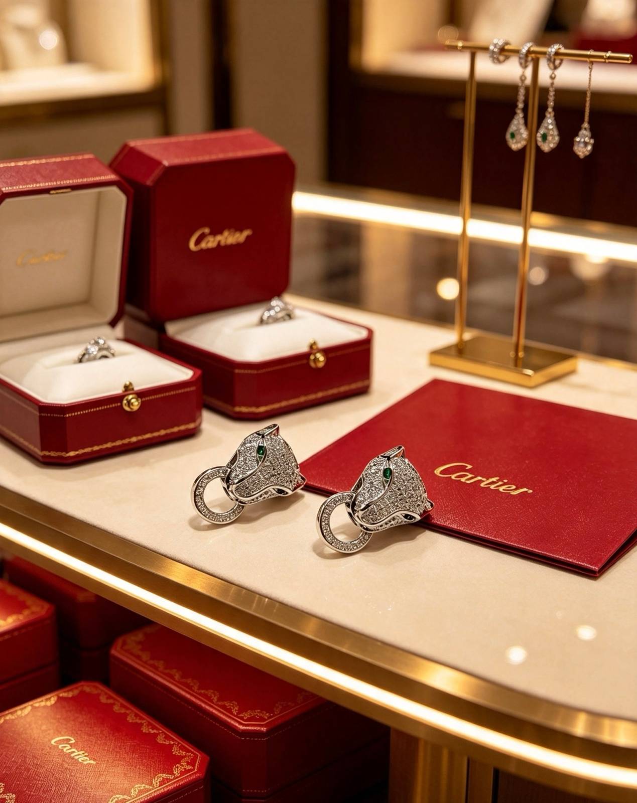 Cartier カルティエ レディース ピアス パンテール ホワイトゴールド ダイヤモンド ブランドジュエリー 普段使い ギフト - 画像 4
