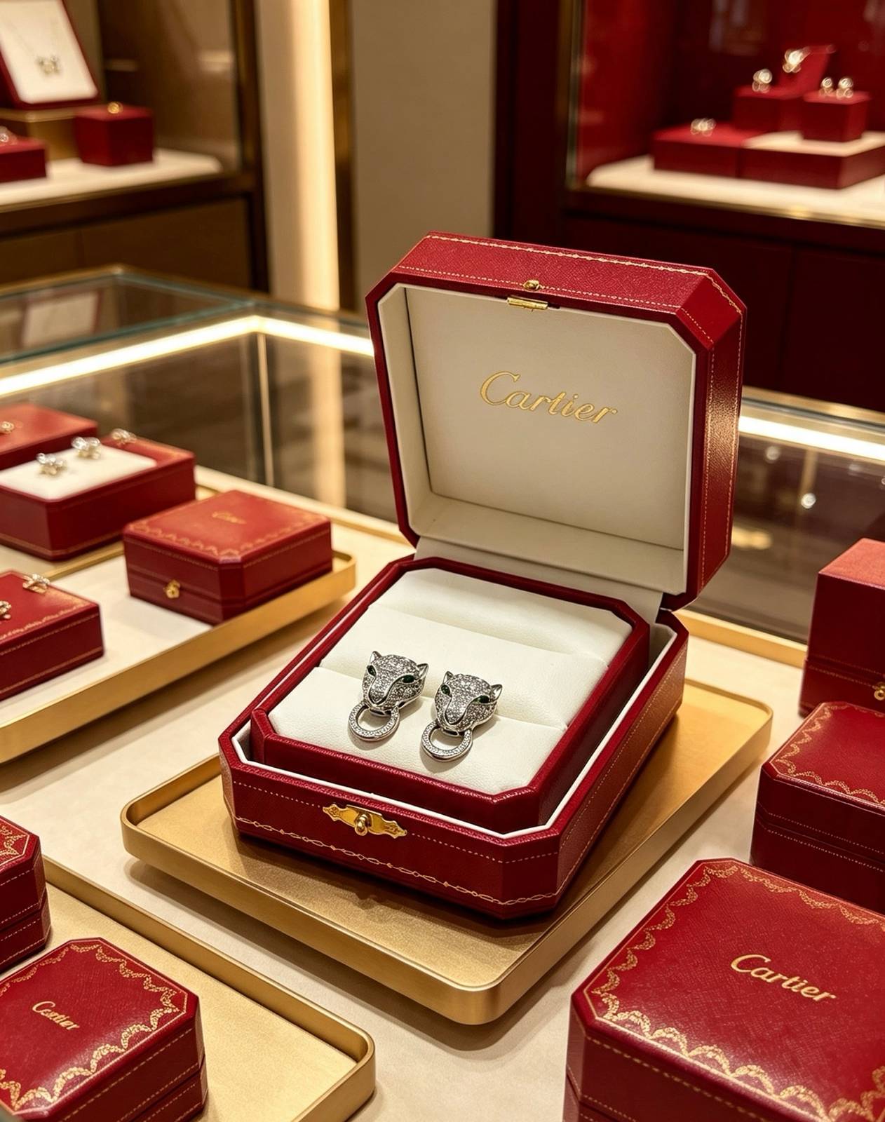 Cartier カルティエ レディース ピアス パンテール ホワイトゴールド ダイヤモンド ブランドジュエリー 普段使い ギフト - 画像 7