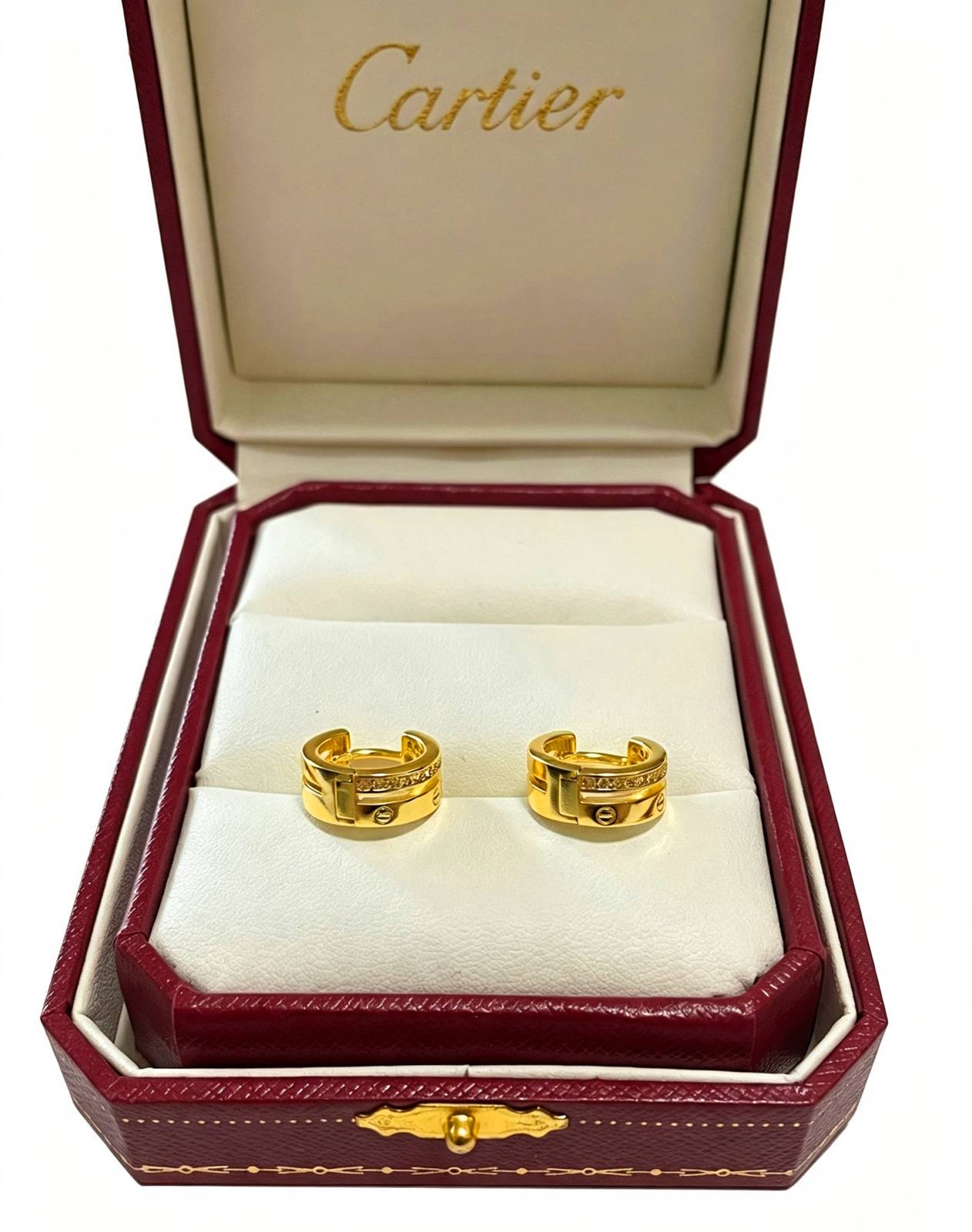 Cartier カルティエ レディース ピアス ジュスト アン クル 750 YG ブランドジュエリー 普段使い - 画像 5