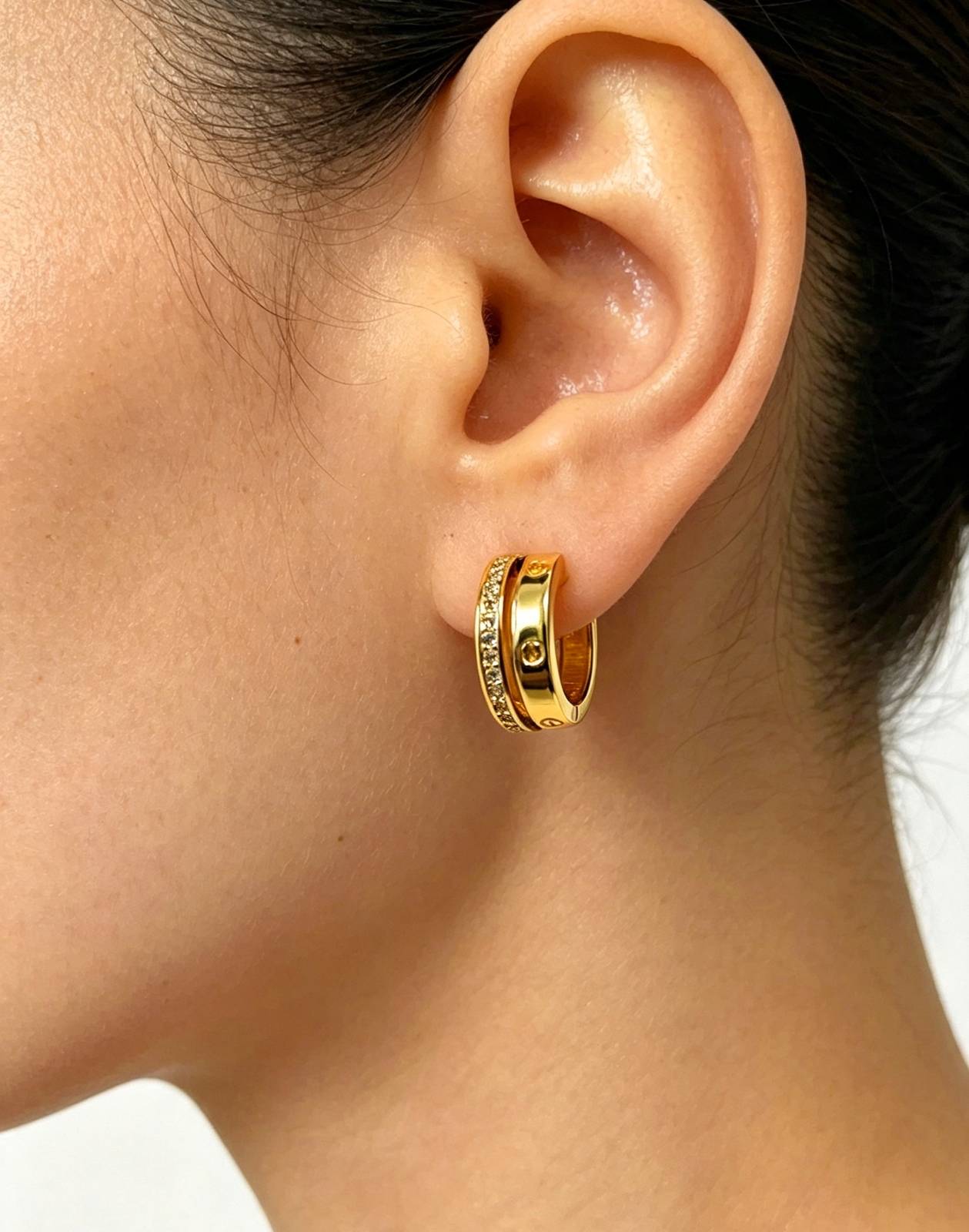 Cartier カルティエ レディース ピアス ジュスト アン クル 750 YG ブランドジュエリー 普段使い - 画像 6