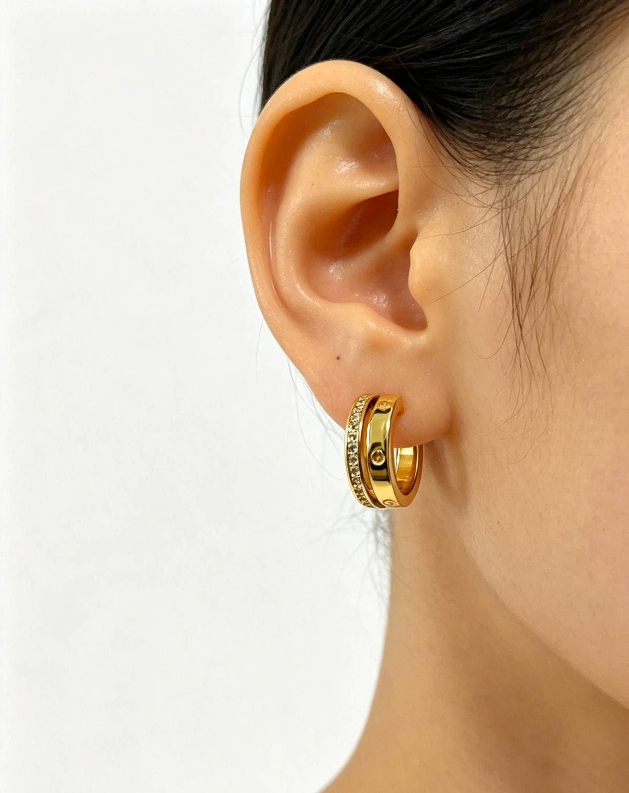 Cartier カルティエ レディース ピアス ジュスト アン クル 750 YG ブランドジュエリー 普段使い - 画像 7