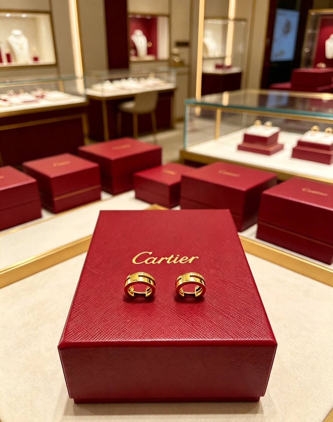Cartier カルティエ レディース ピアス ジュスト アン クル 750 YG ブランドジュエリー 普段使い - 画像 8