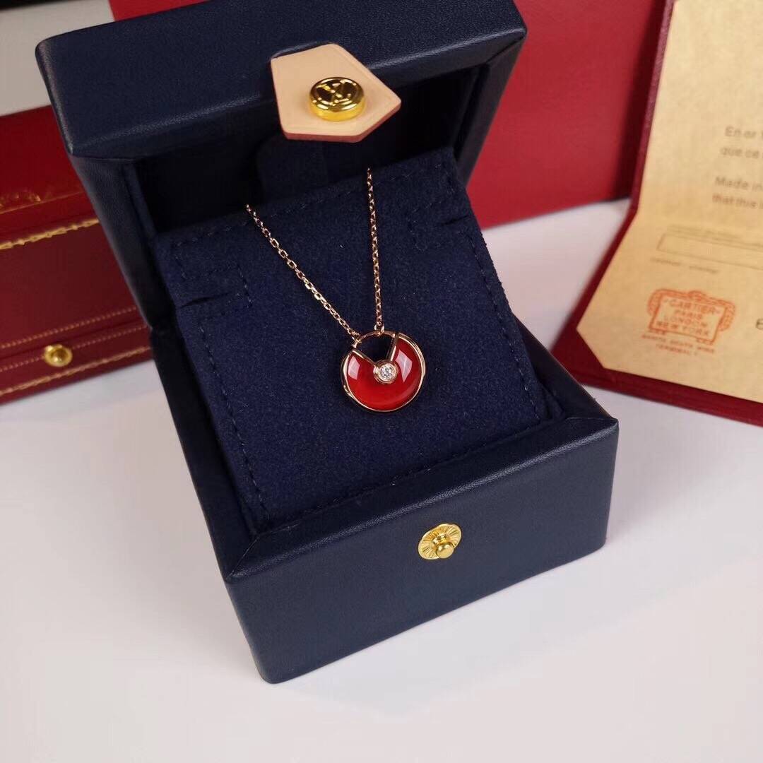 Cartier カルティエ レディース ネックレス ダムール ダイヤモンド 1P レッド ゴールド ブランドジュエリー 普段使い