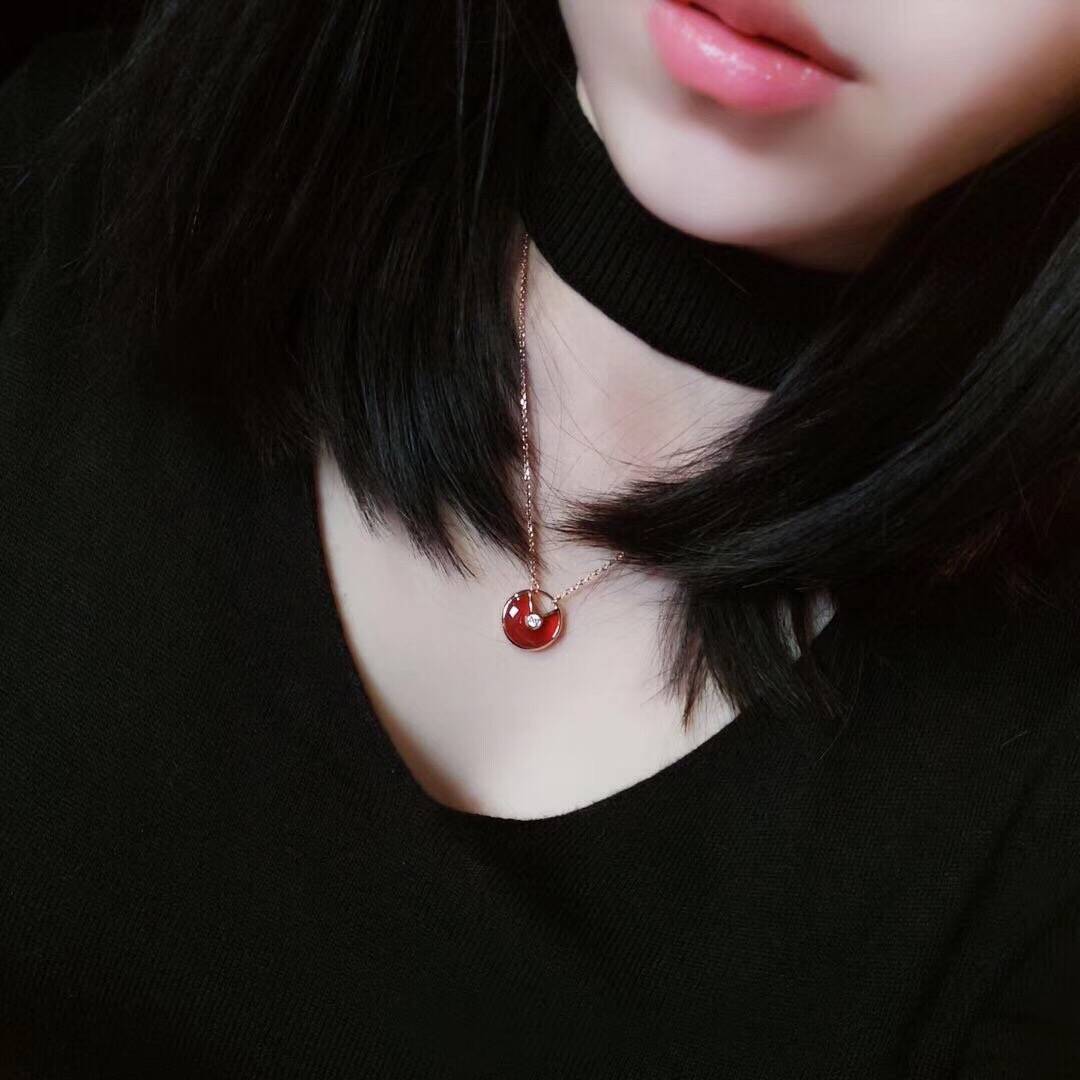 Cartier カルティエ レディース ネックレス ダムール ダイヤモンド 1P レッド ゴールド ブランドジュエリー 普段使い - 画像 4