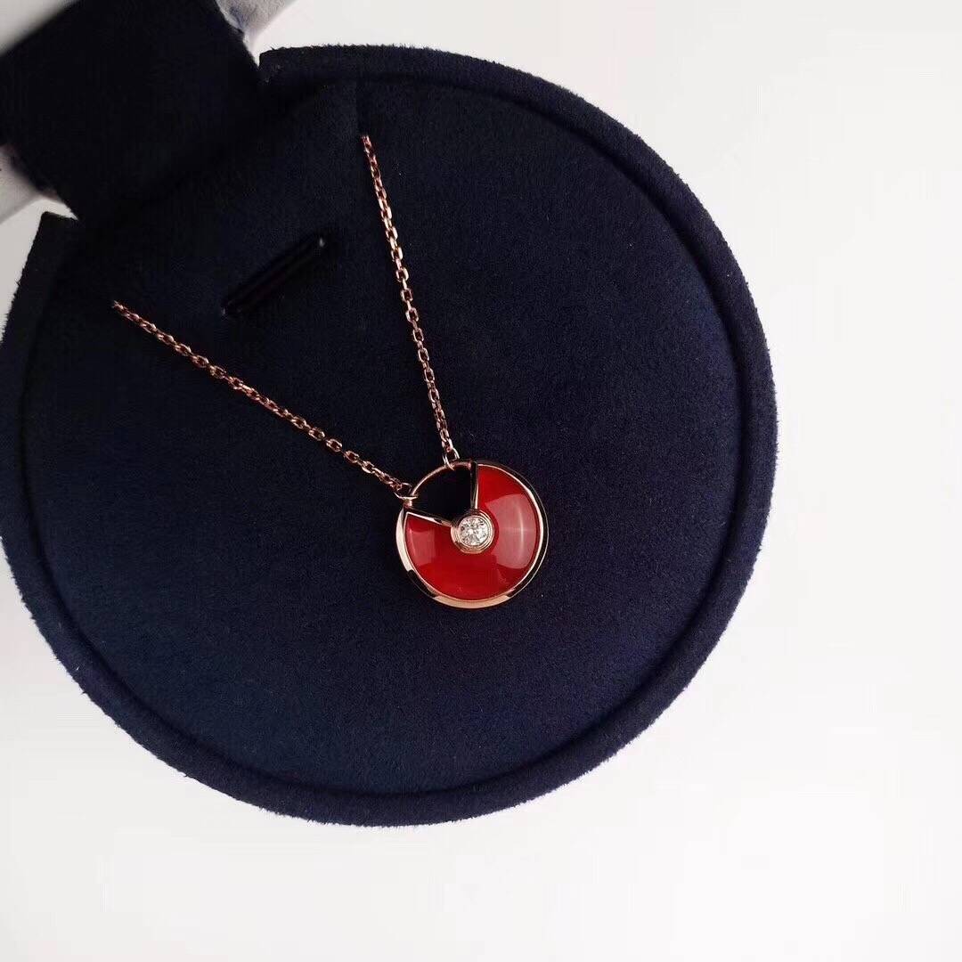 Cartier カルティエ レディース ネックレス ダムール ダイヤモンド 1P レッド ゴールド ブランドジュエリー 普段使い - 画像 5