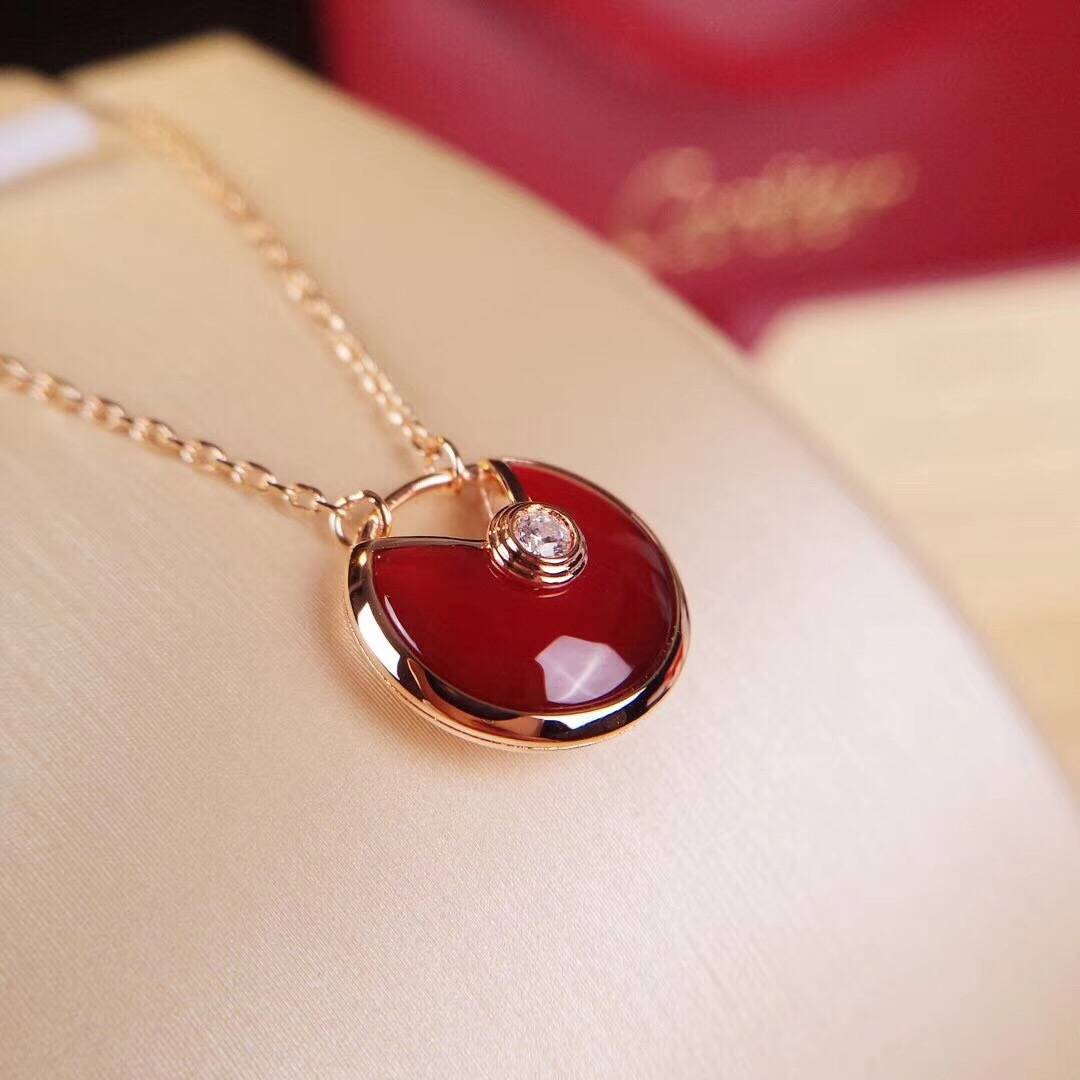Cartier カルティエ レディース ネックレス ダムール ダイヤモンド 1P レッド ゴールド ブランドジュエリー 普段使い - 画像 6