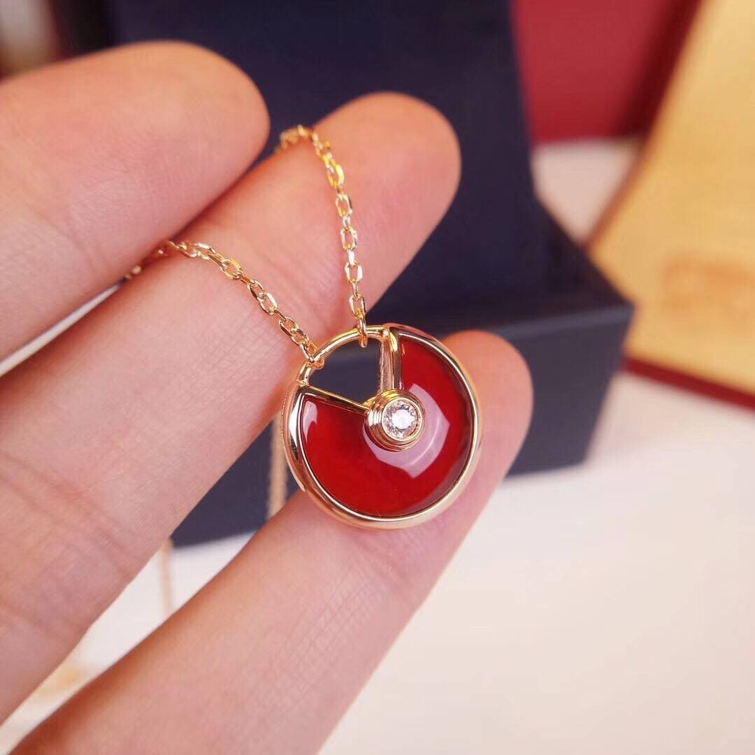 Cartier カルティエ レディース ネックレス ダムール ダイヤモンド 1P レッド ゴールド ブランドジュエリー 普段使い - 画像 7