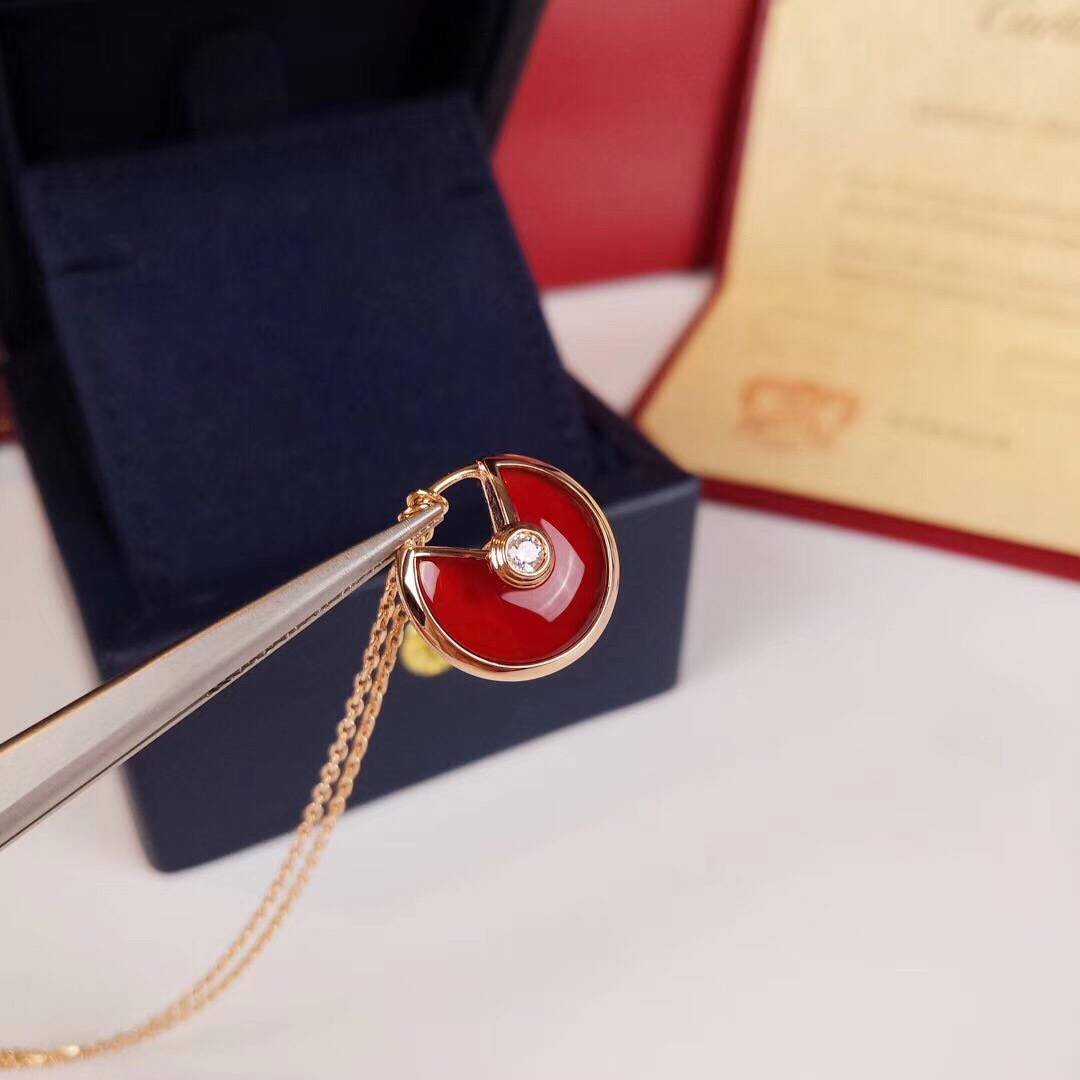 Cartier カルティエ レディース ネックレス ダムール ダイヤモンド 1P レッド ゴールド ブランドジュエリー 普段使い - 画像 8